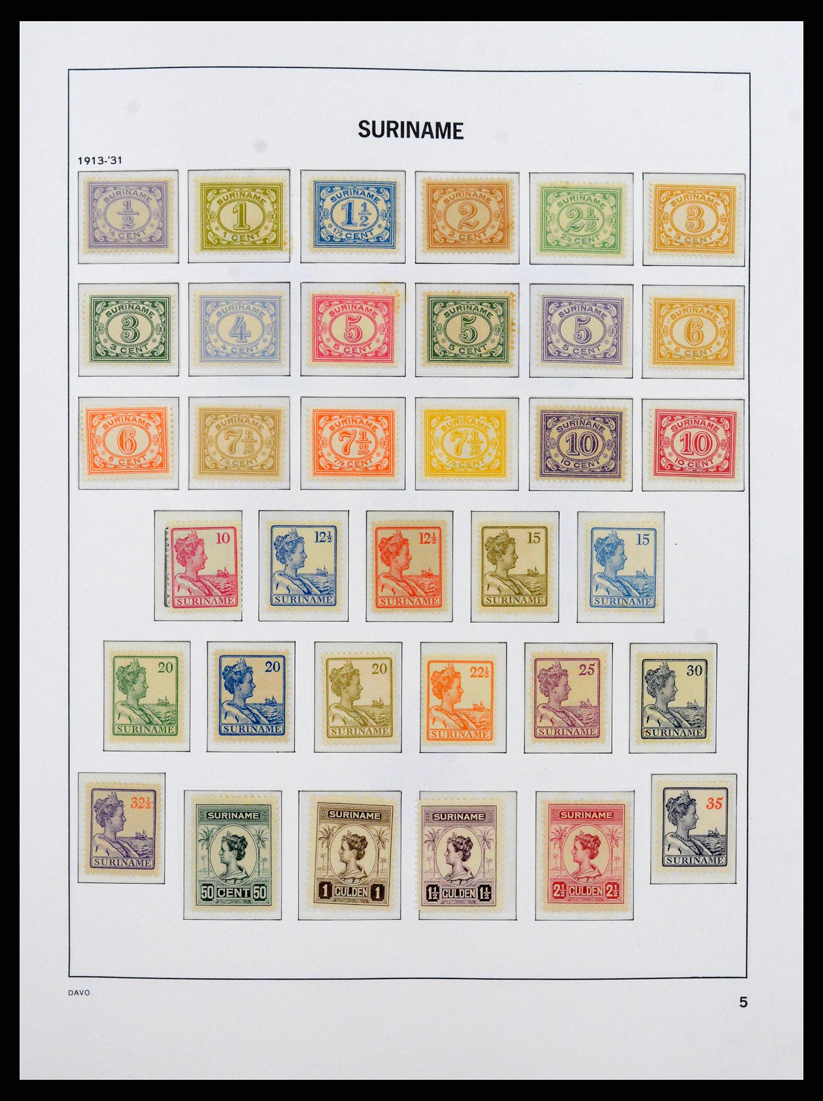 38571 0005 - Postzegelverzameling 38571 Suriname 1873-1975.