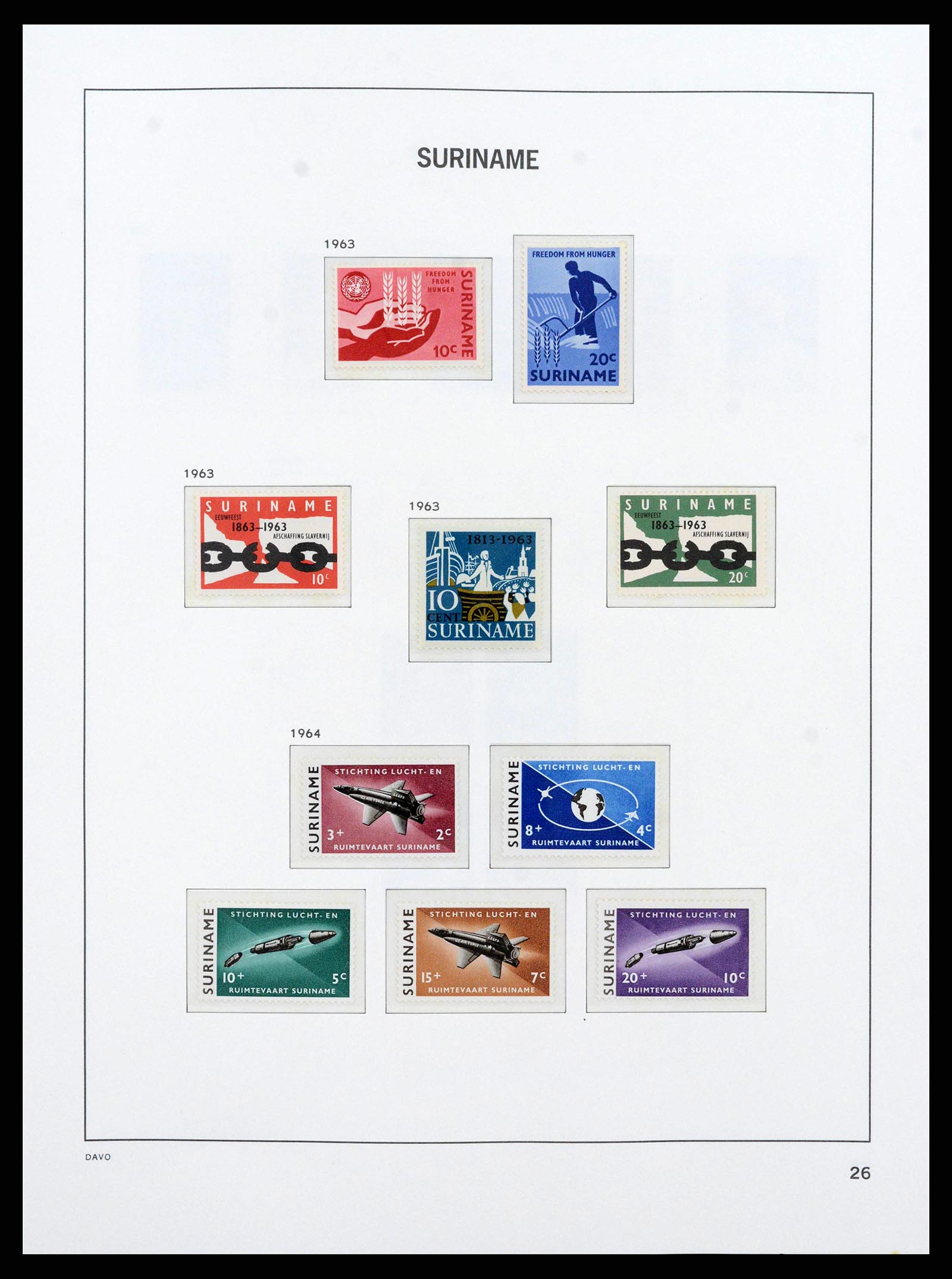 38571 0026 - Postzegelverzameling 38571 Suriname 1873-1975.
