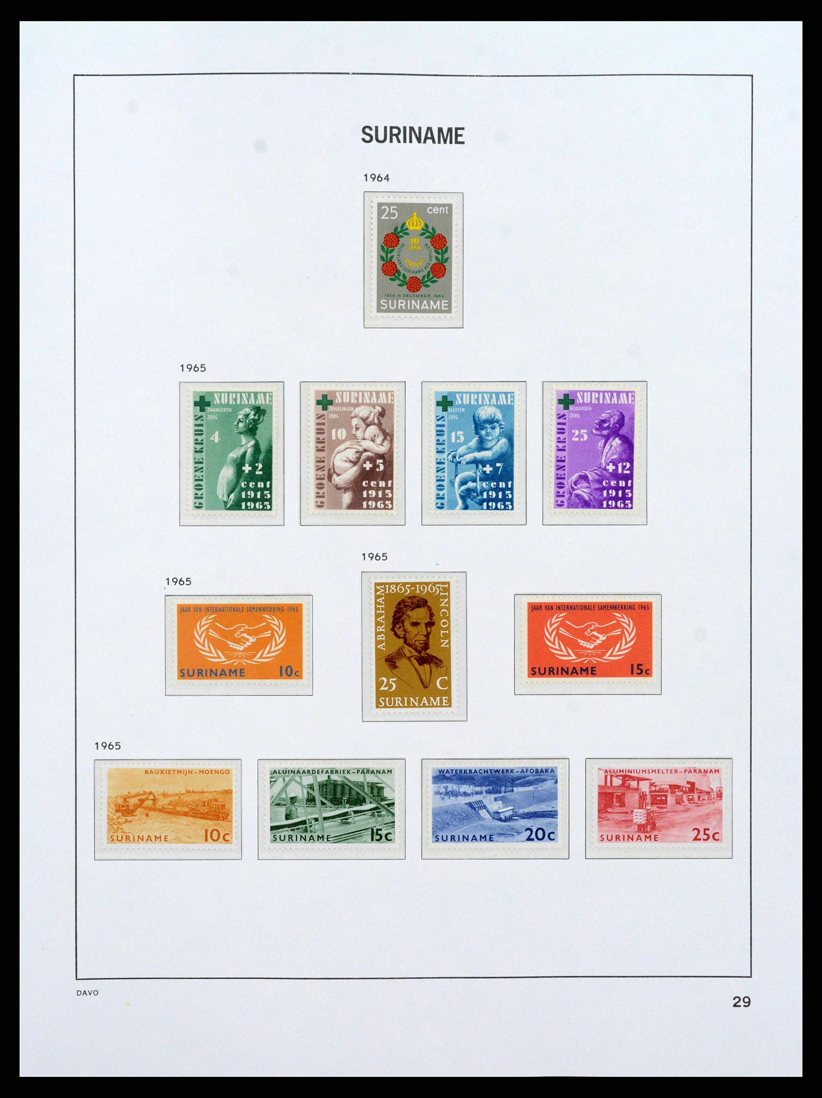 38571 0029 - Postzegelverzameling 38571 Suriname 1873-1975.