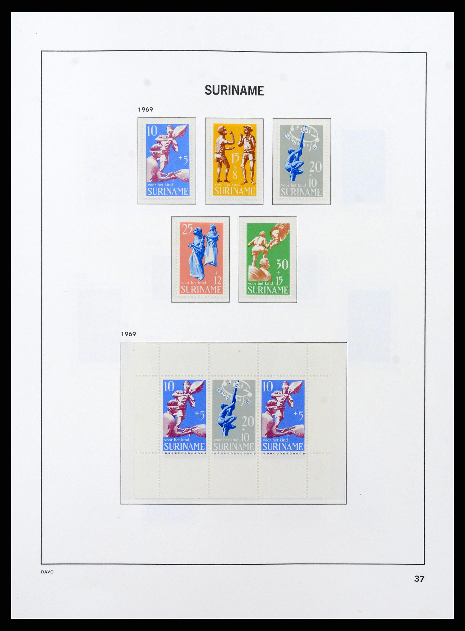 38571 0038 - Postzegelverzameling 38571 Suriname 1873-1975.