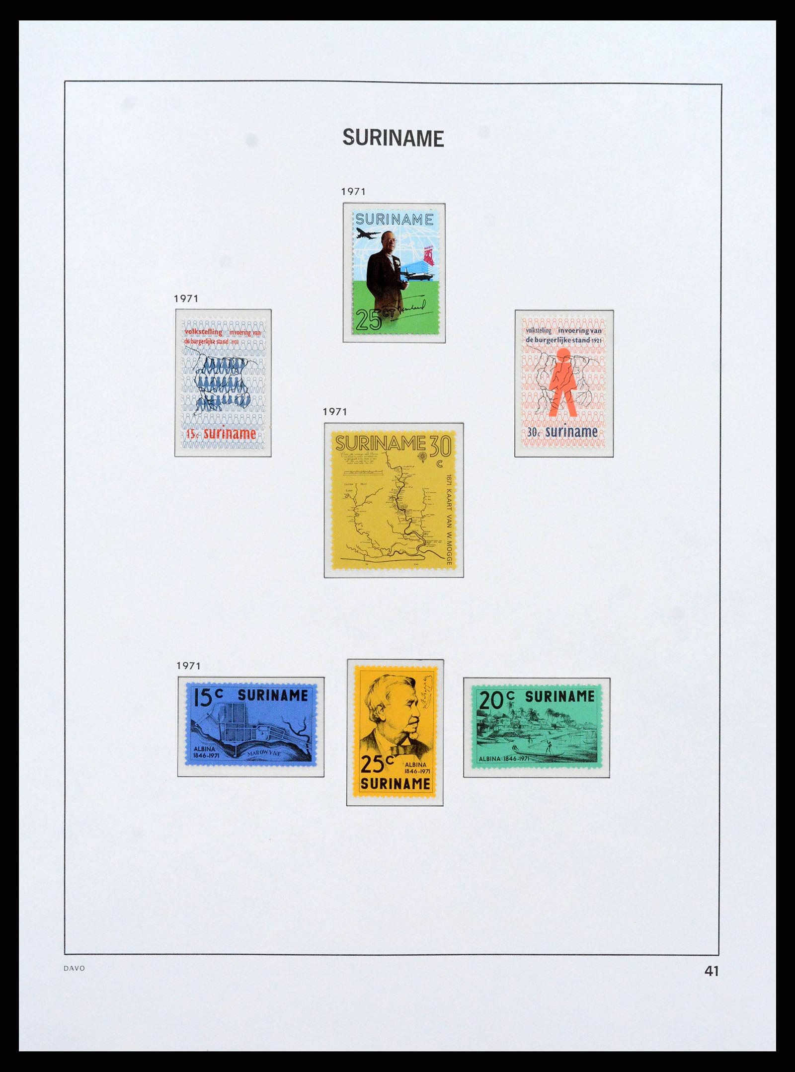 38571 0042 - Postzegelverzameling 38571 Suriname 1873-1975.