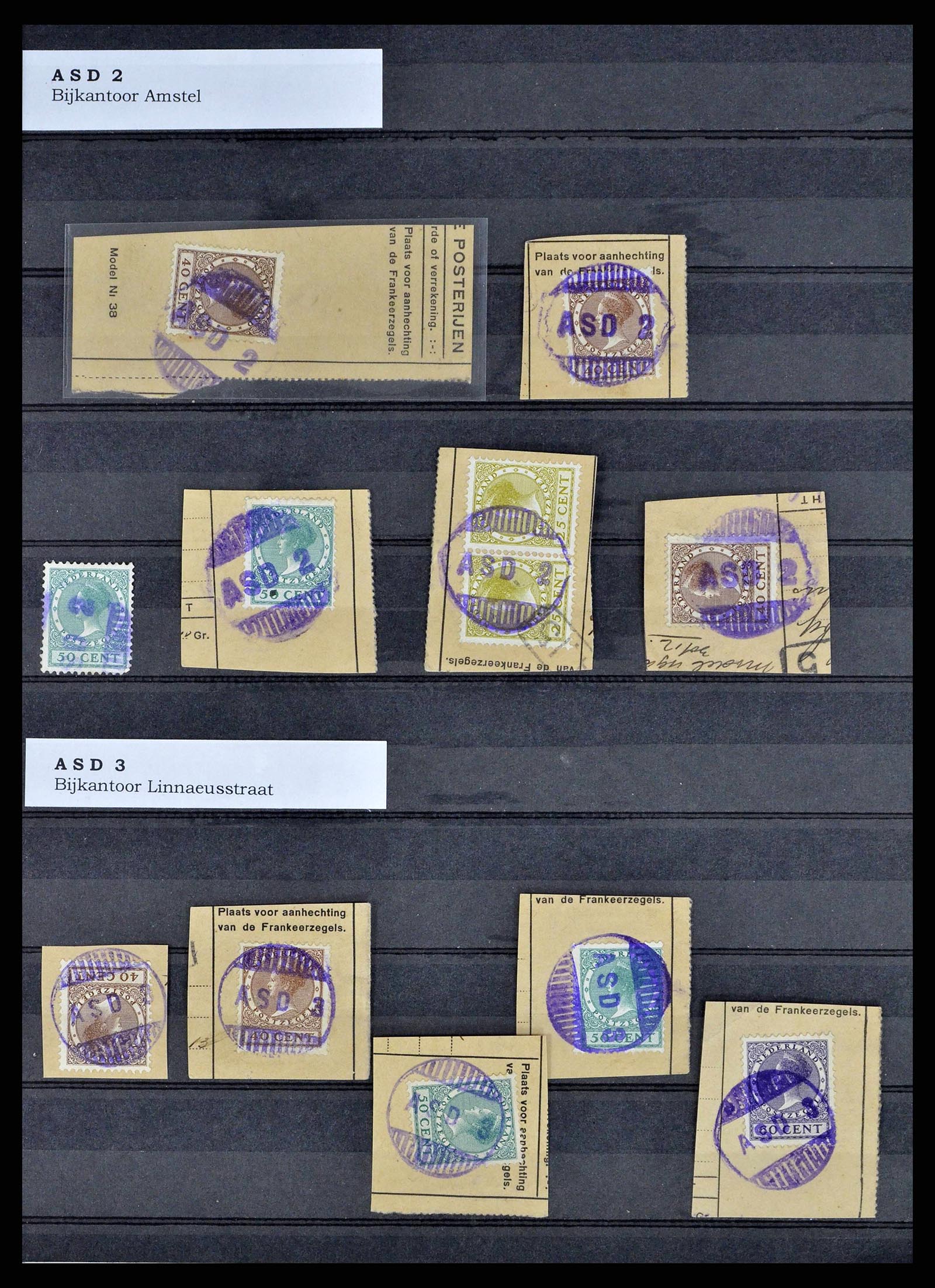 38572 0002 - Stamp collection 38572 Netherlands rubber cancels.