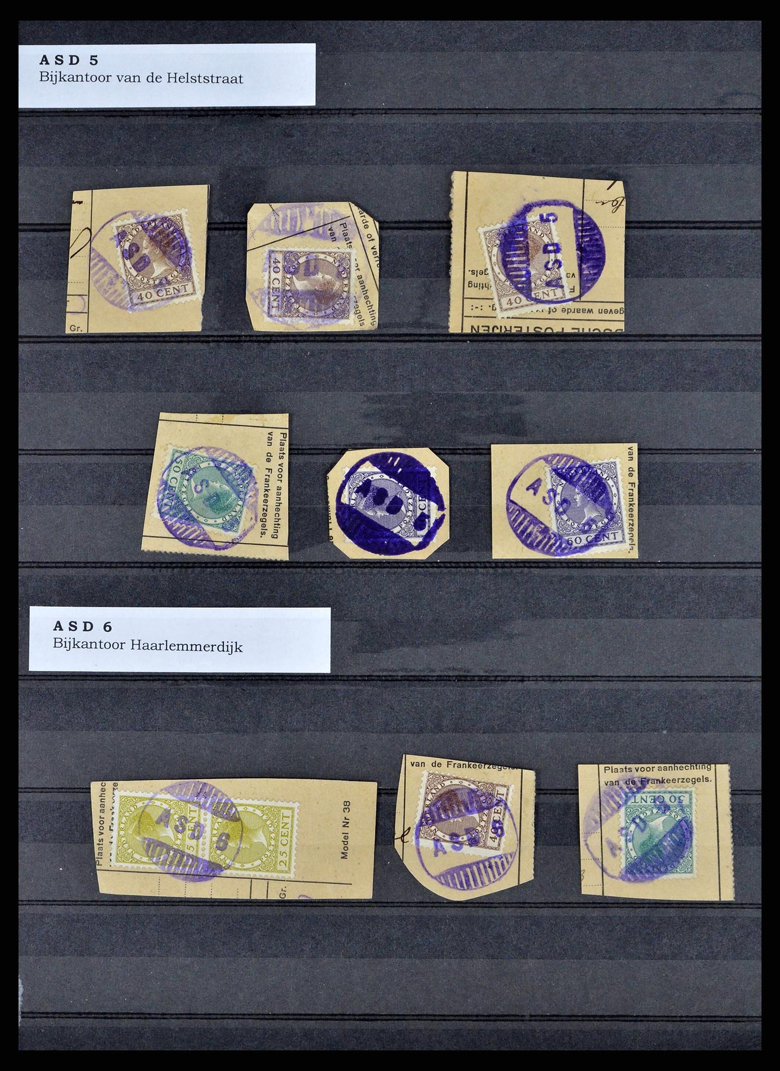 38572 0003 - Stamp collection 38572 Netherlands rubber cancels.