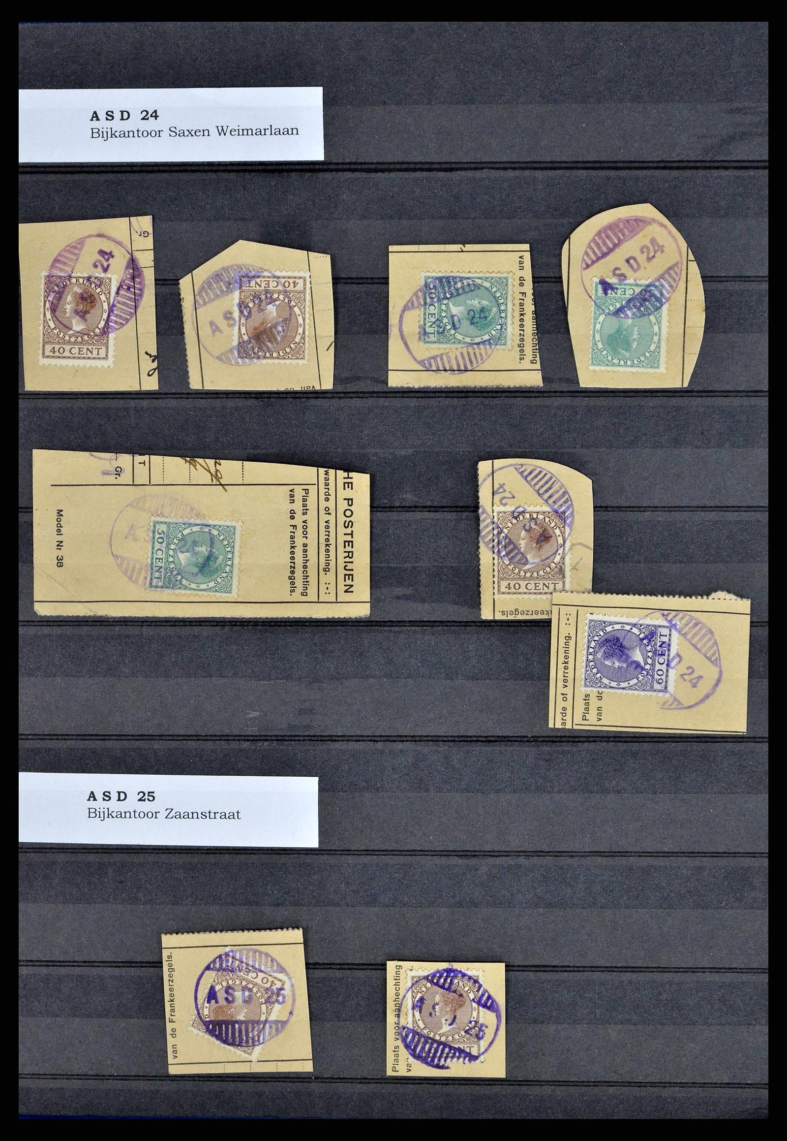 38572 0013 - Stamp collection 38572 Netherlands rubber cancels.