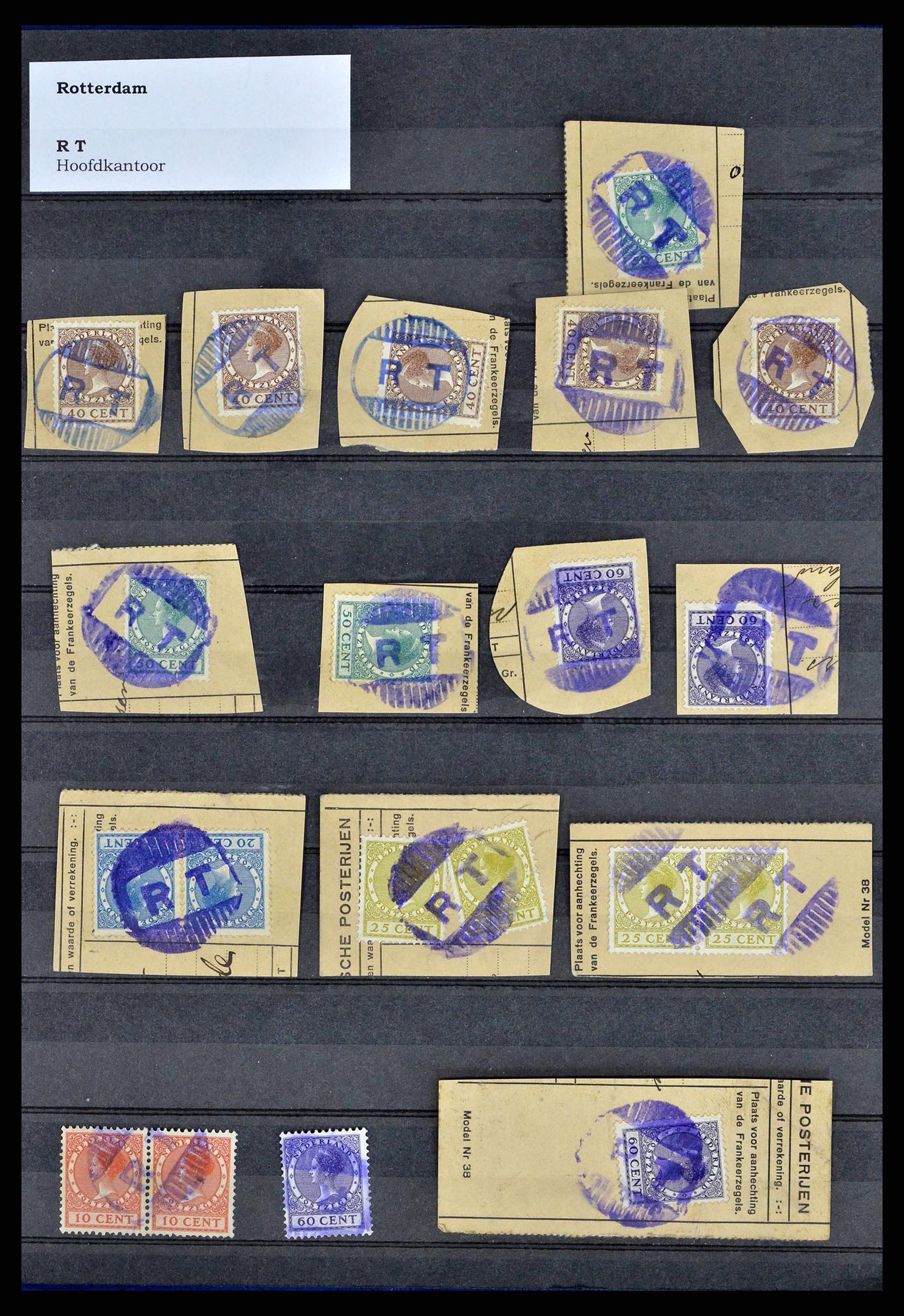 38572 0014 - Stamp collection 38572 Netherlands rubber cancels.
