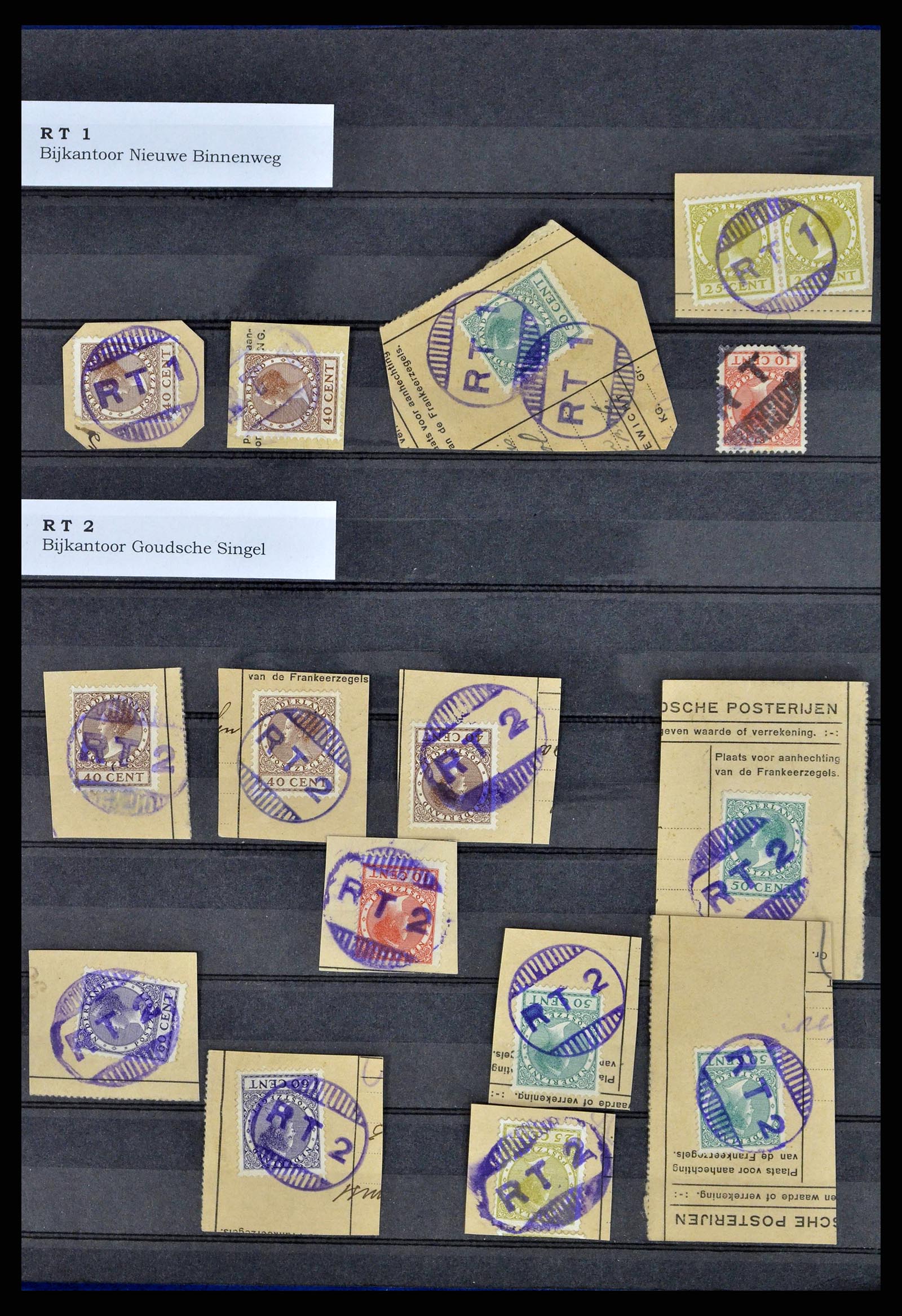 38572 0015 - Stamp collection 38572 Netherlands rubber cancels.