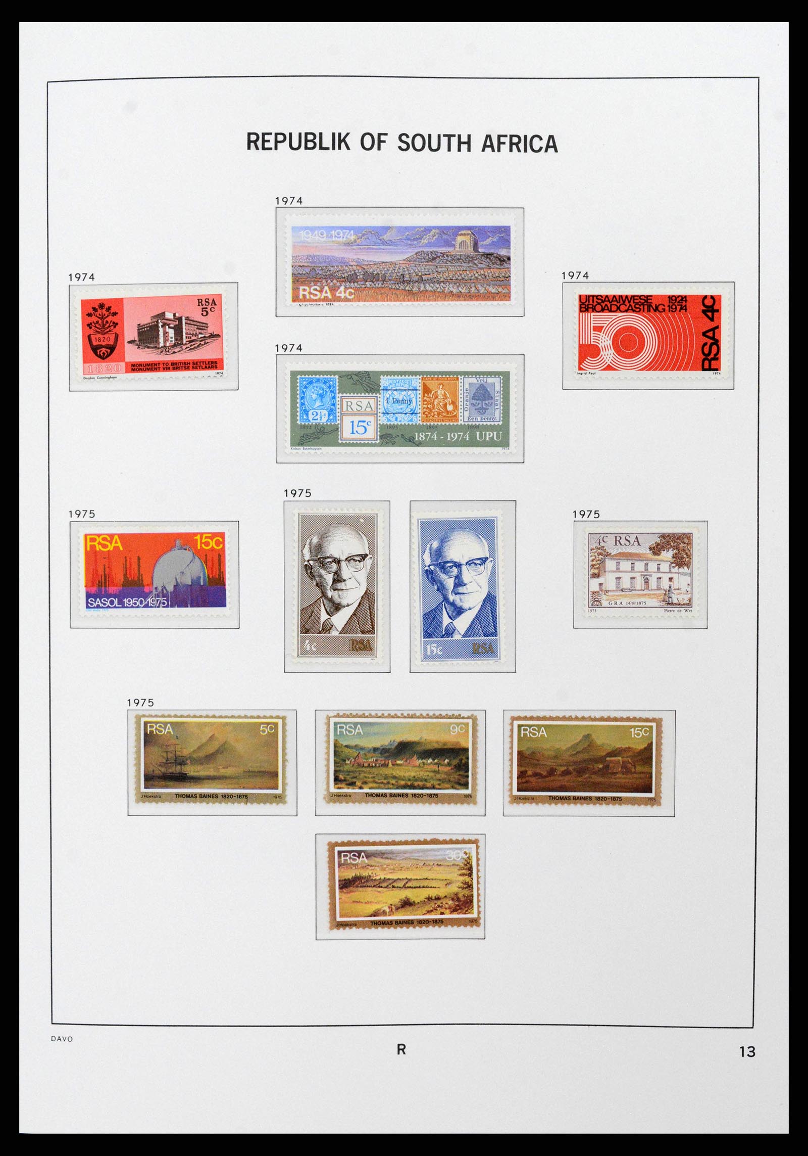 38581 0032 - Stamp collection 38581 South Africa 1910-1999.