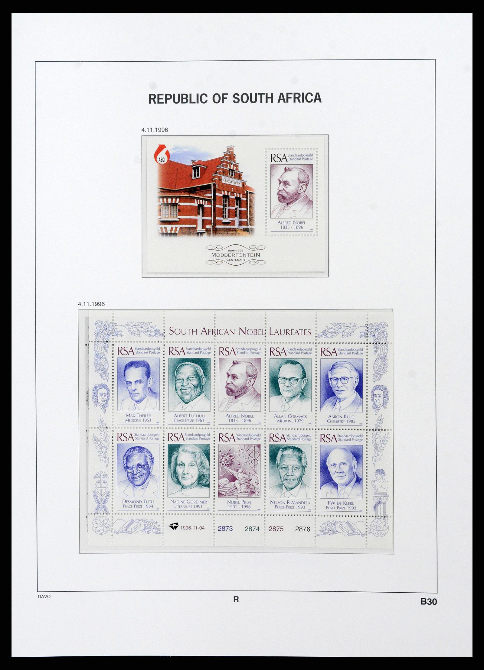 38581 0119 - Stamp collection 38581 South Africa 1910-1999.
