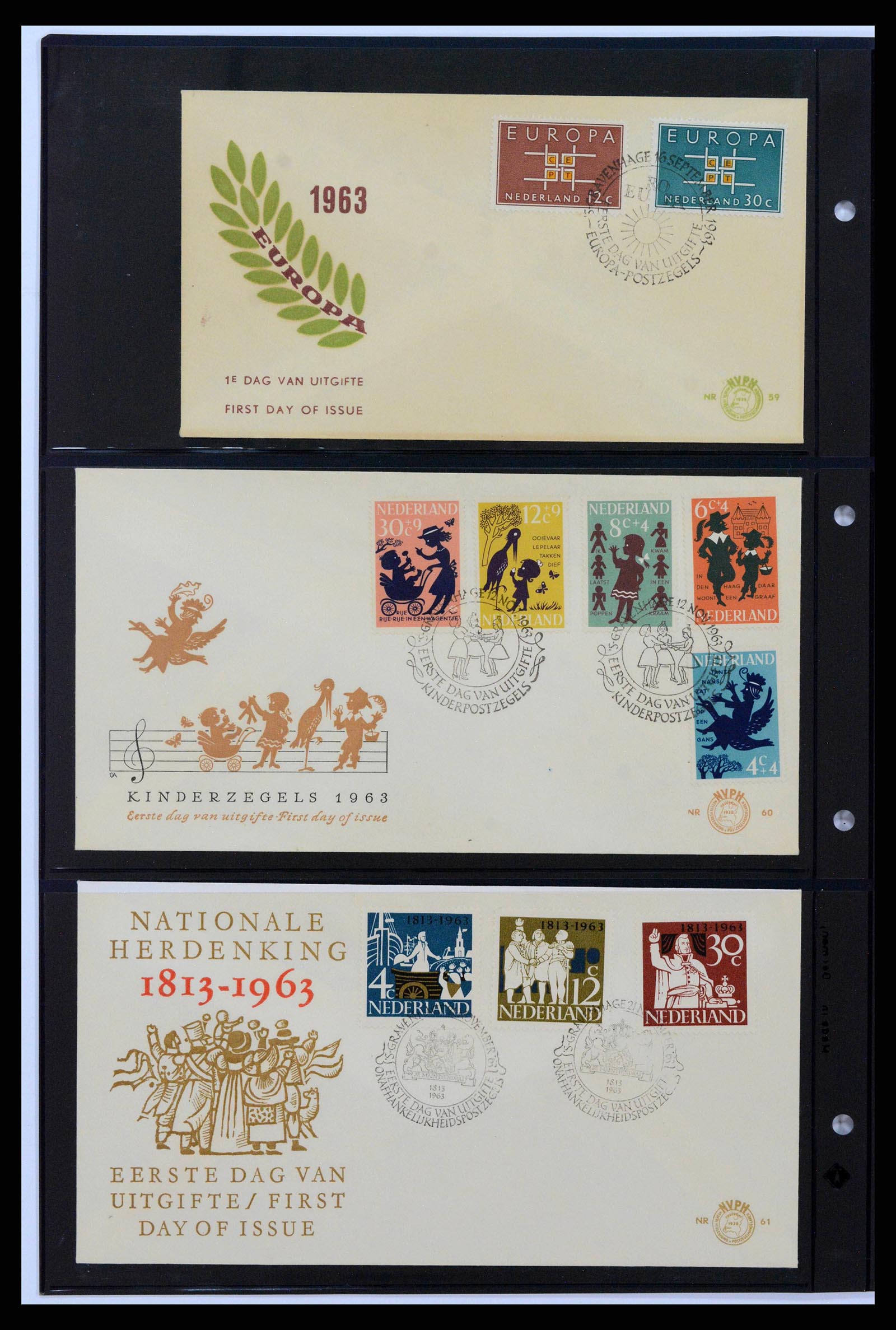 38584 0004 - Postzegelverzameling 38584 Nederland FDC's 1961-1979.