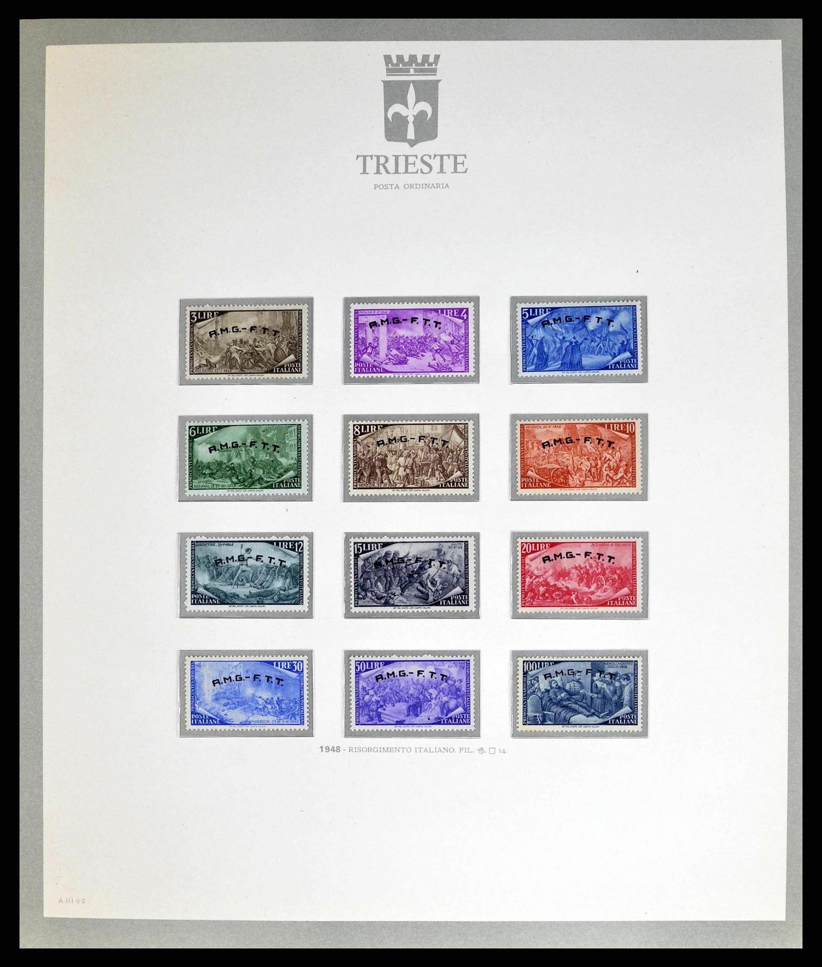 38590 0002 - Stamp collection 38590 Triest-A over-complete collection 1947-1954.