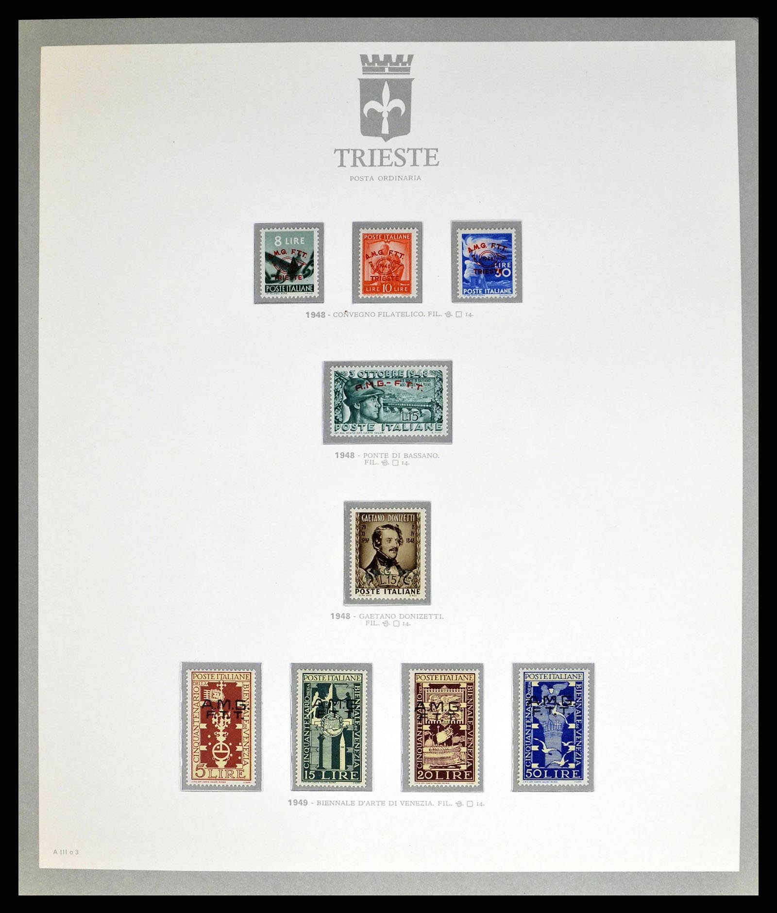38590 0003 - Stamp collection 38590 Triest-A over-complete collection 1947-1954.