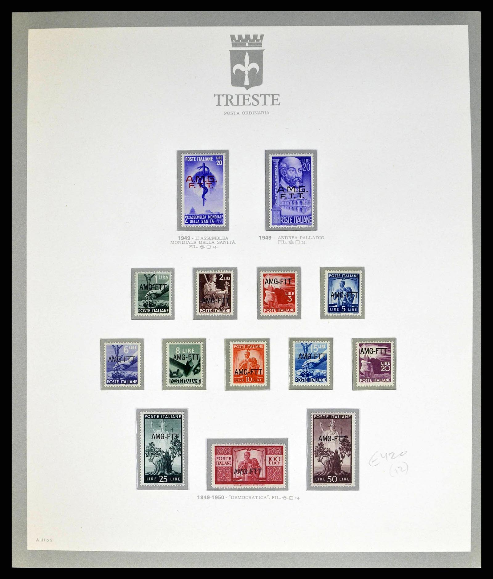 38590 0005 - Stamp collection 38590 Triest-A over-complete collection 1947-1954.