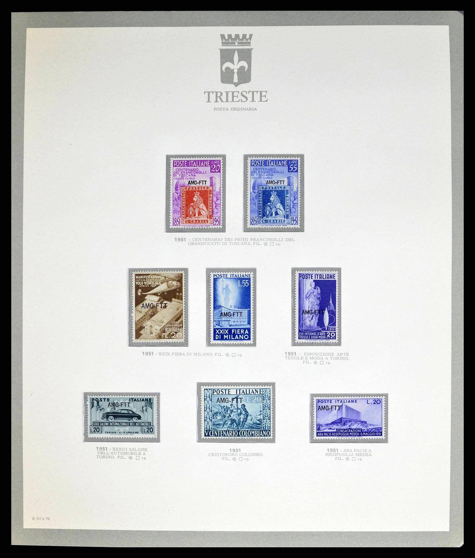 38590 0010 - Stamp collection 38590 Triest-A over-complete collection 1947-1954.