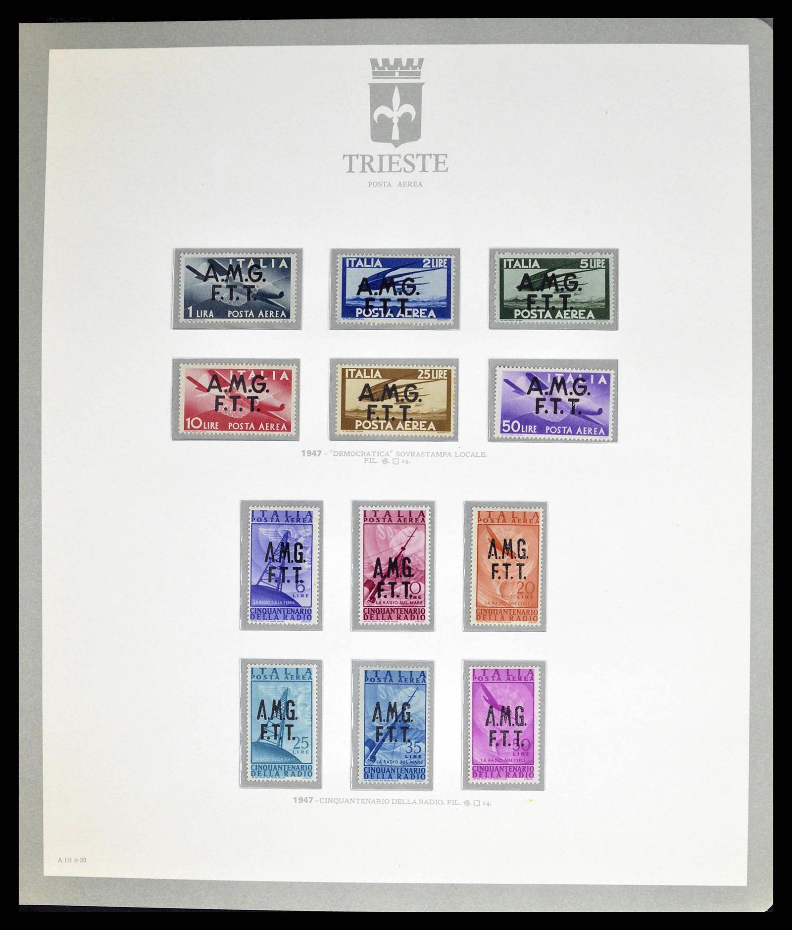 38590 0020 - Stamp collection 38590 Triest-A over-complete collection 1947-1954.