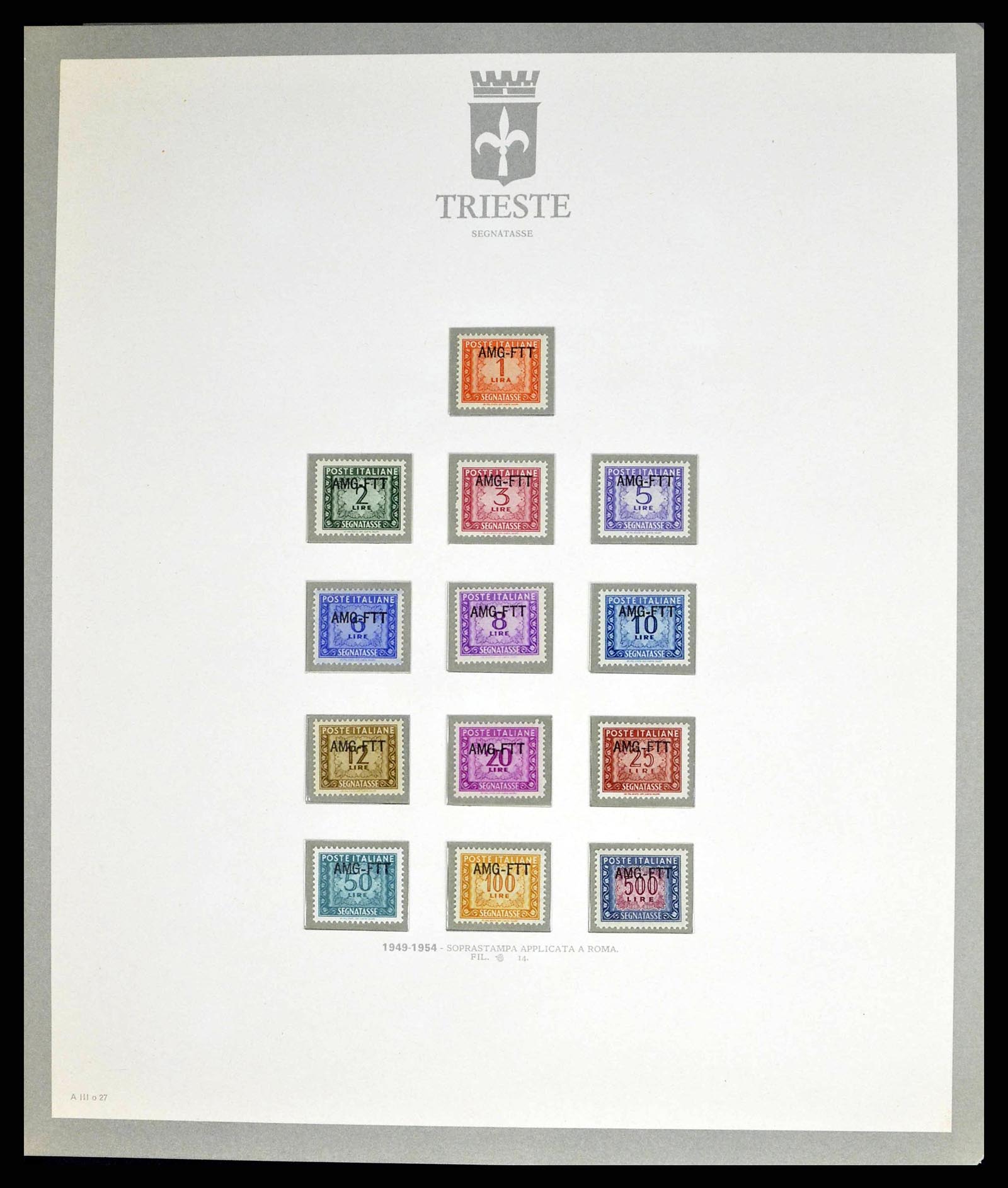 38590 0028 - Stamp collection 38590 Triest-A over-complete collection 1947-1954.
