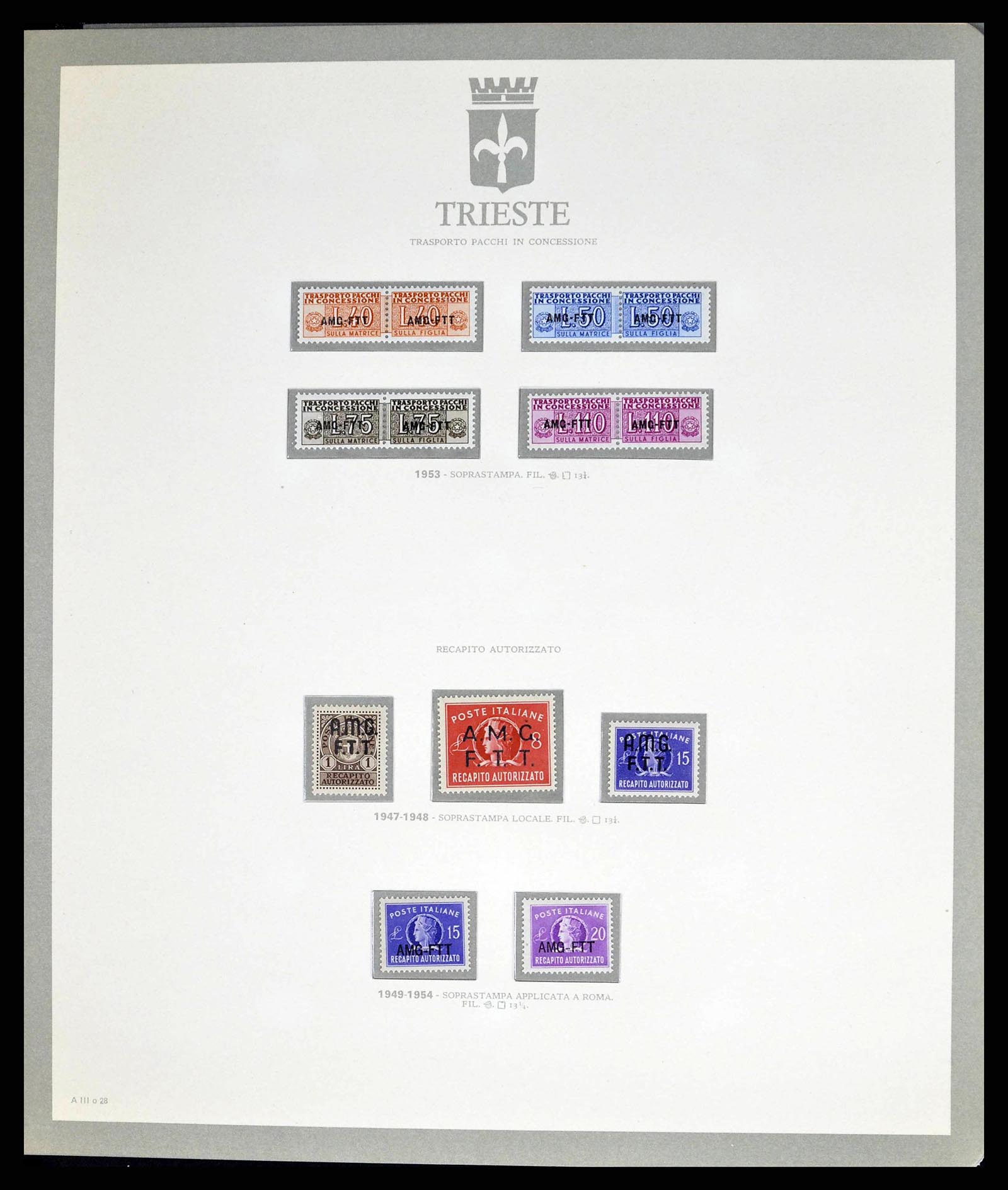 38590 0030 - Stamp collection 38590 Triest-A over-complete collection 1947-1954.