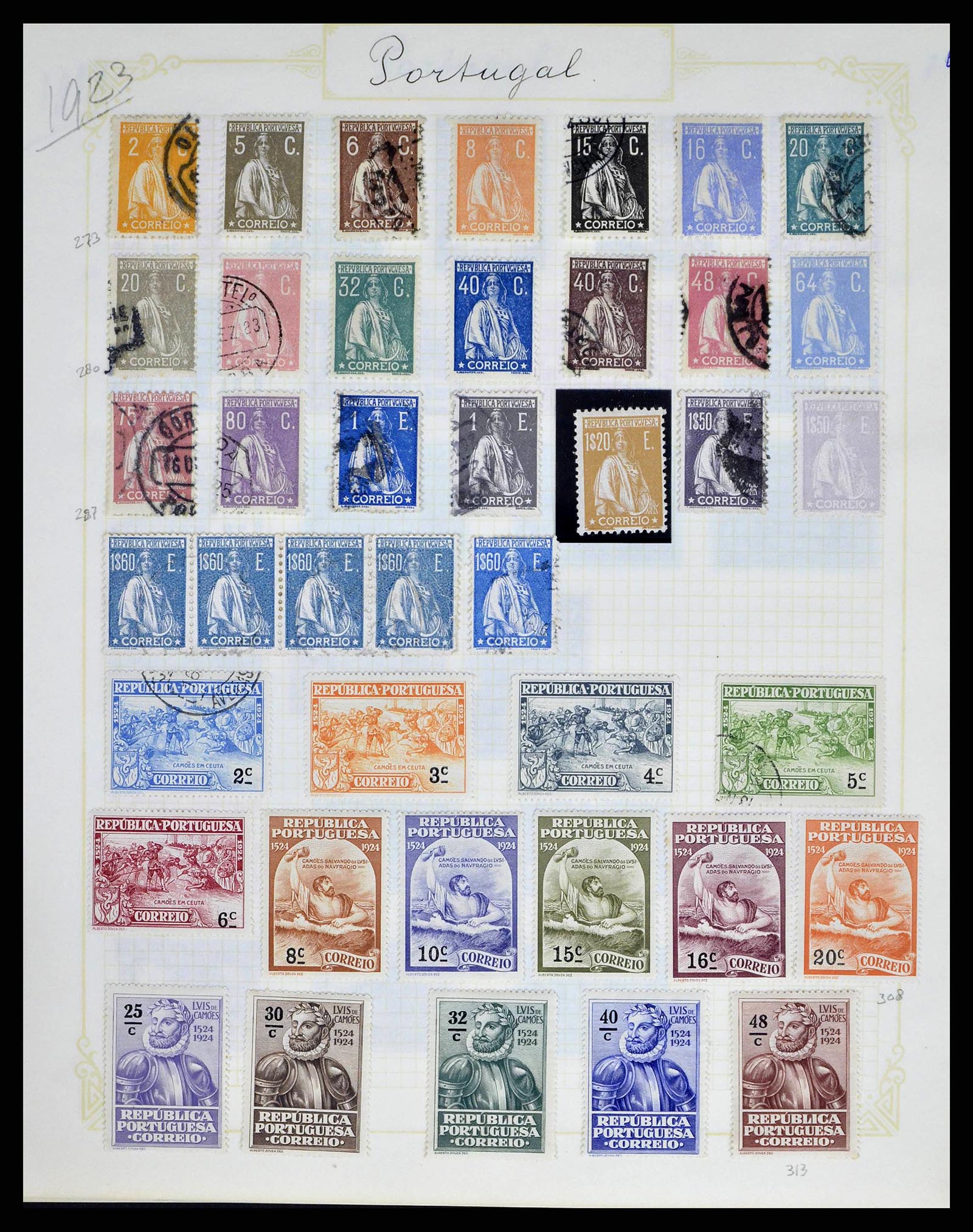 38591 0008 - Postzegelverzameling 38591 Portugal en koloniën 1862-1940.