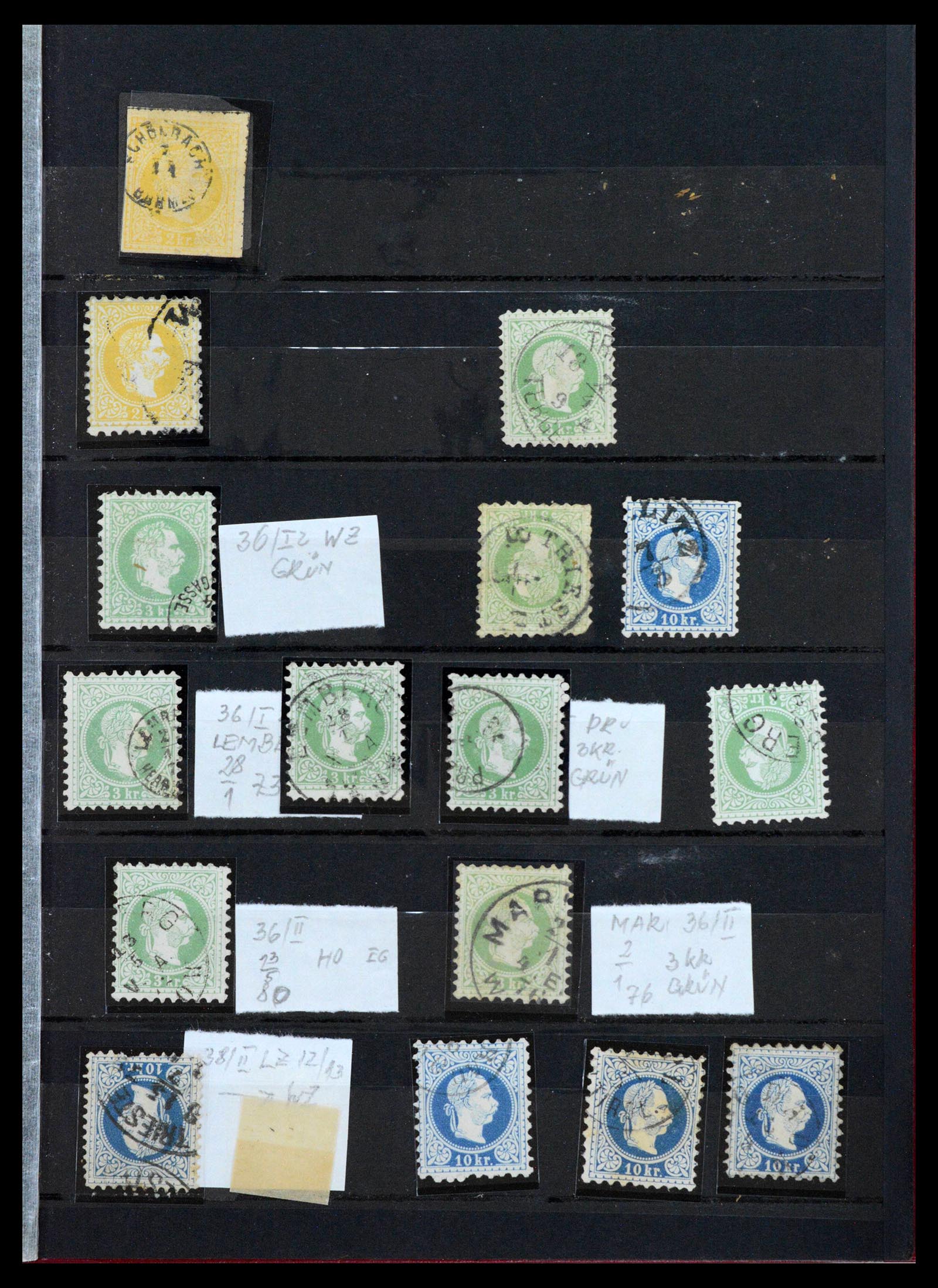38593 0005 - Stamp collection 38593 Austria cancels 1852-1900.