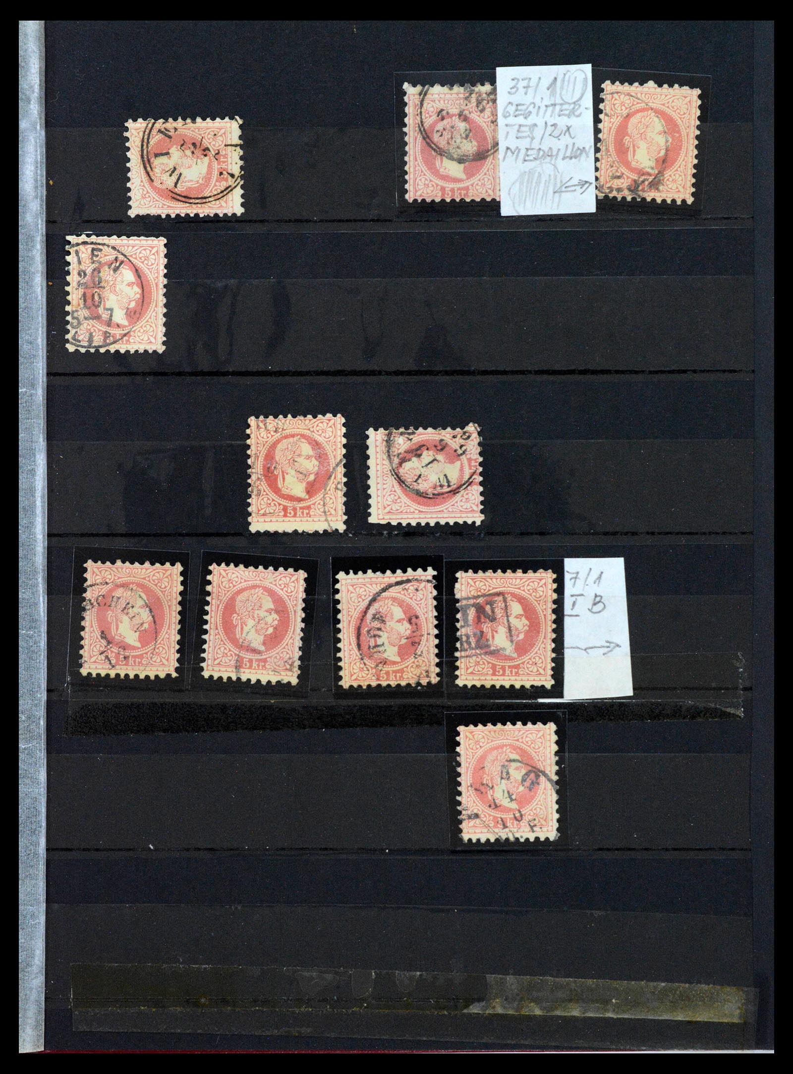 38593 0007 - Stamp collection 38593 Austria cancels 1852-1900.