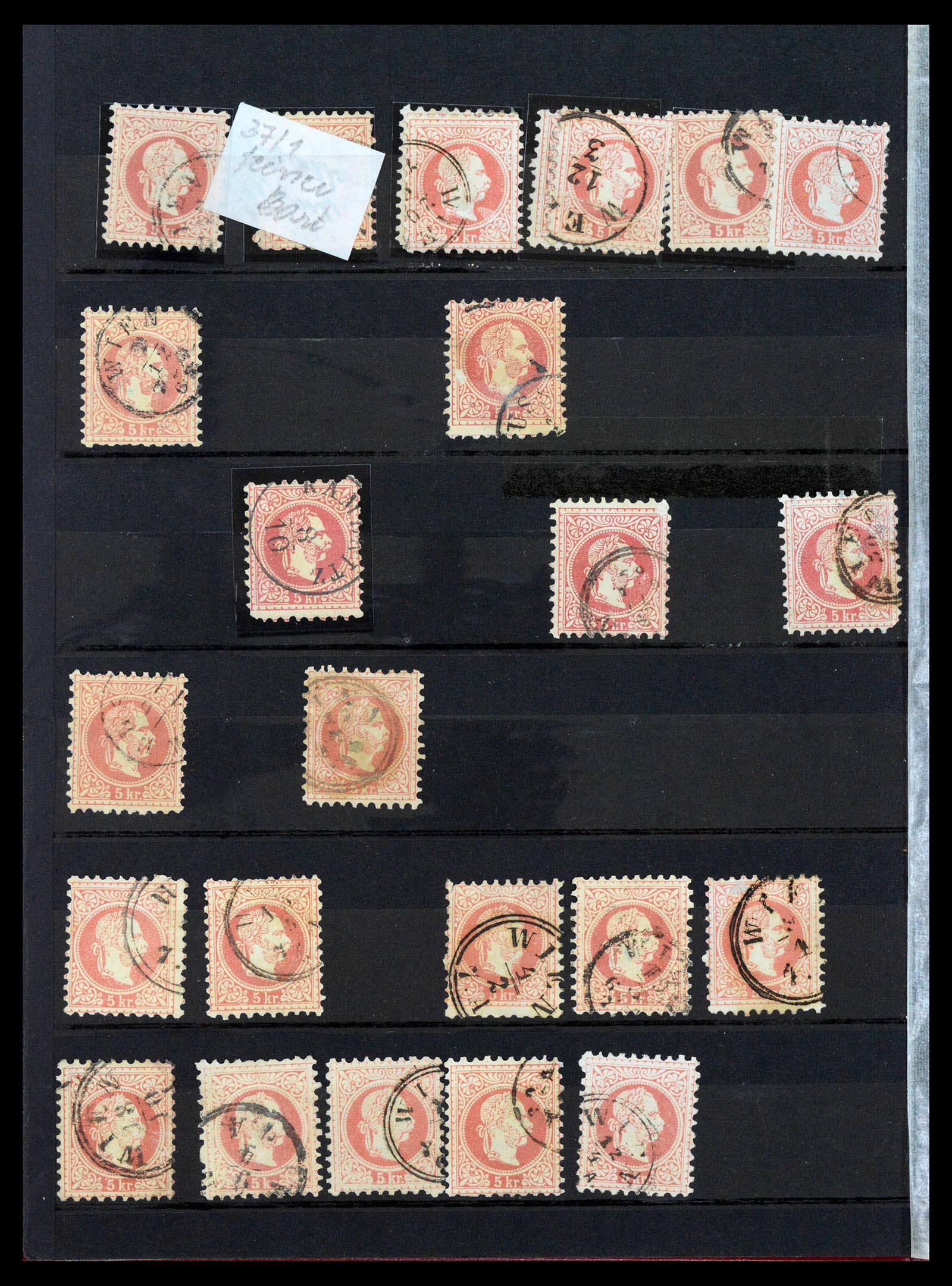 38593 0008 - Stamp collection 38593 Austria cancels 1852-1900.