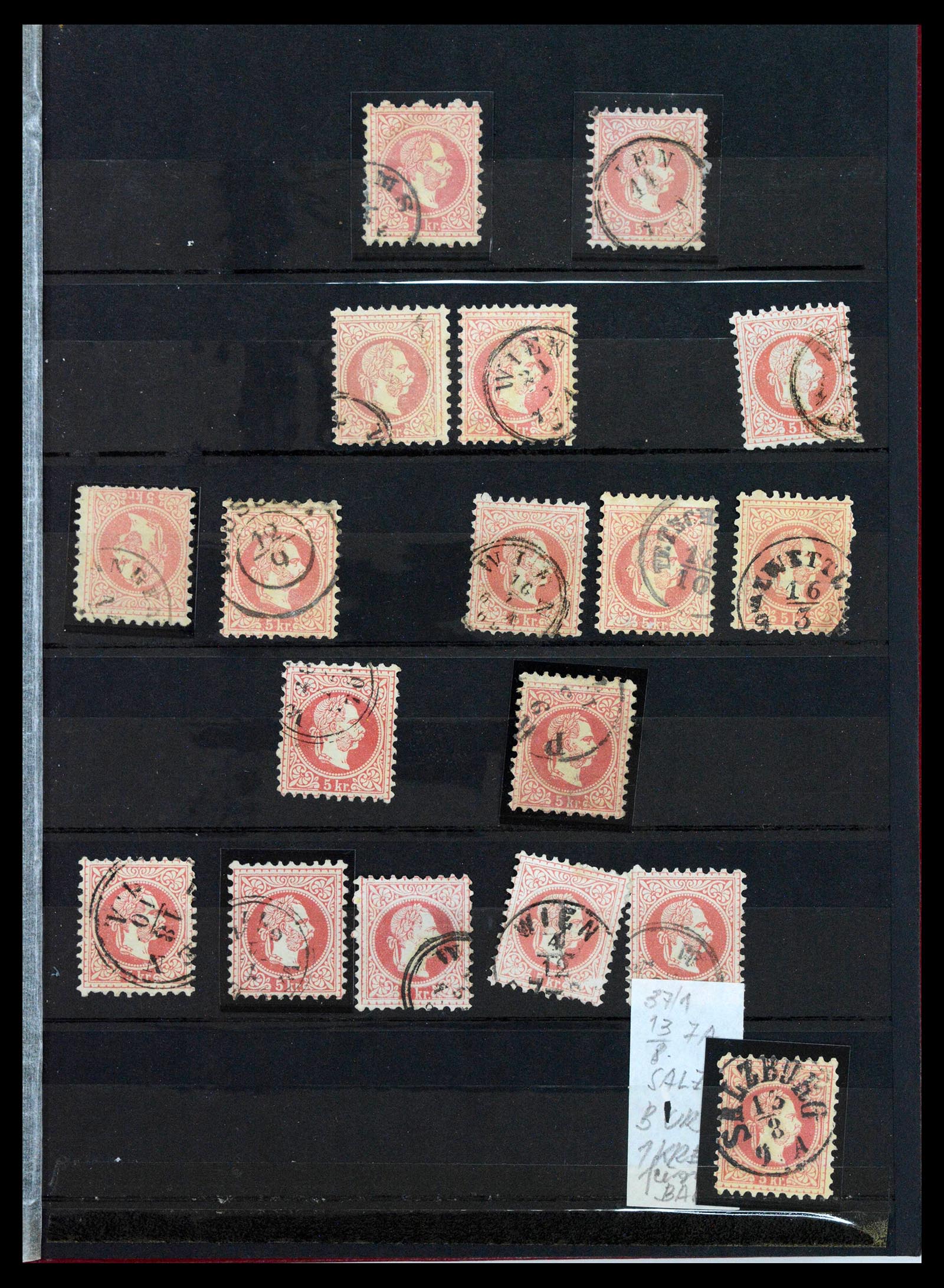 38593 0009 - Stamp collection 38593 Austria cancels 1852-1900.