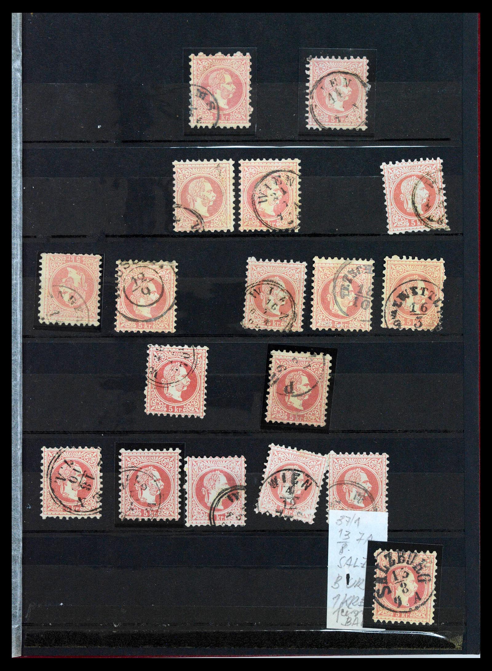 38593 0009 - Postzegelverzameling 38593 Oostenrijk stempels 1852-1900.