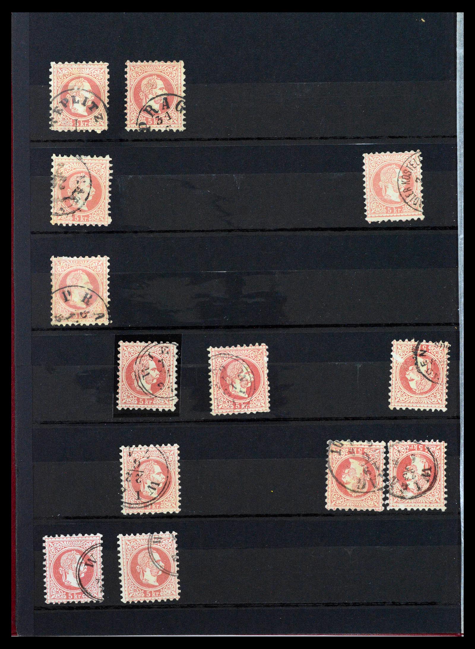 38593 0010 - Postzegelverzameling 38593 Oostenrijk stempels 1852-1900.