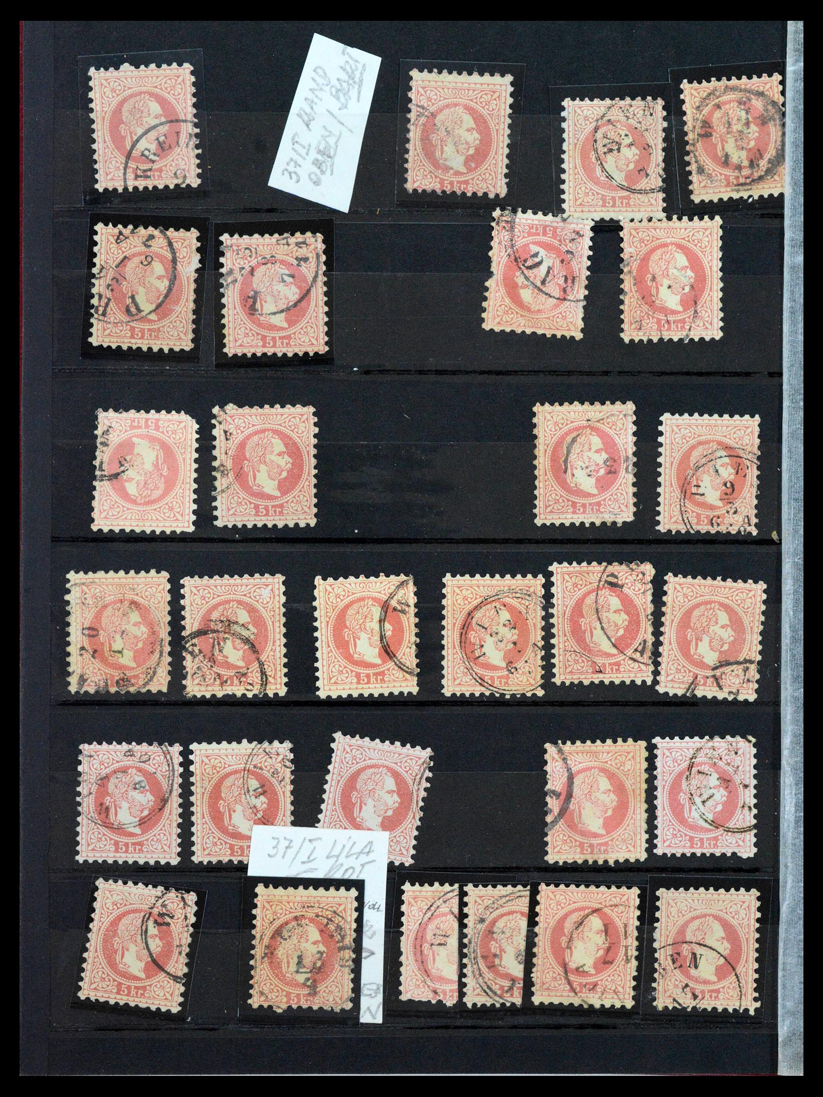 38593 0012 - Stamp collection 38593 Austria cancels 1852-1900.