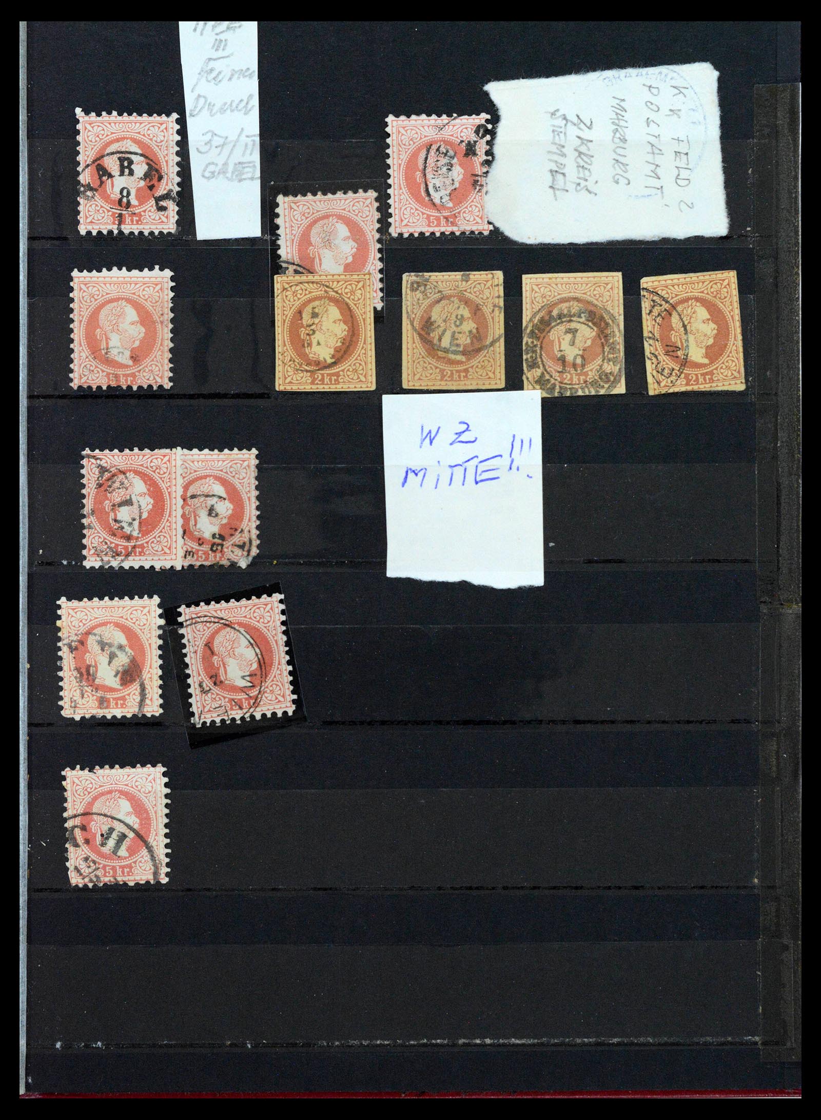 38593 0013 - Stamp collection 38593 Austria cancels 1852-1900.
