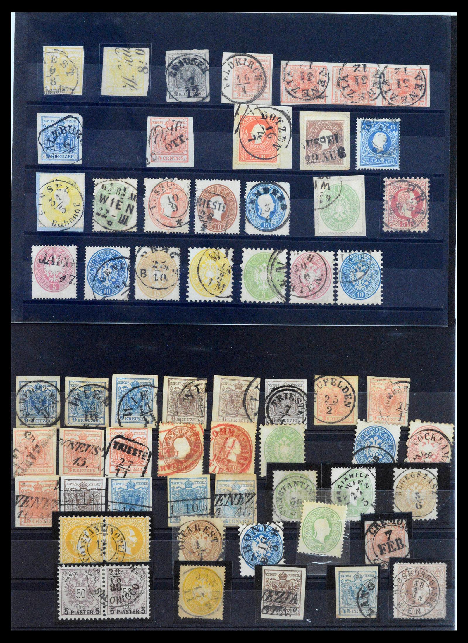 38593 0015 - Stamp collection 38593 Austria cancels 1852-1900.