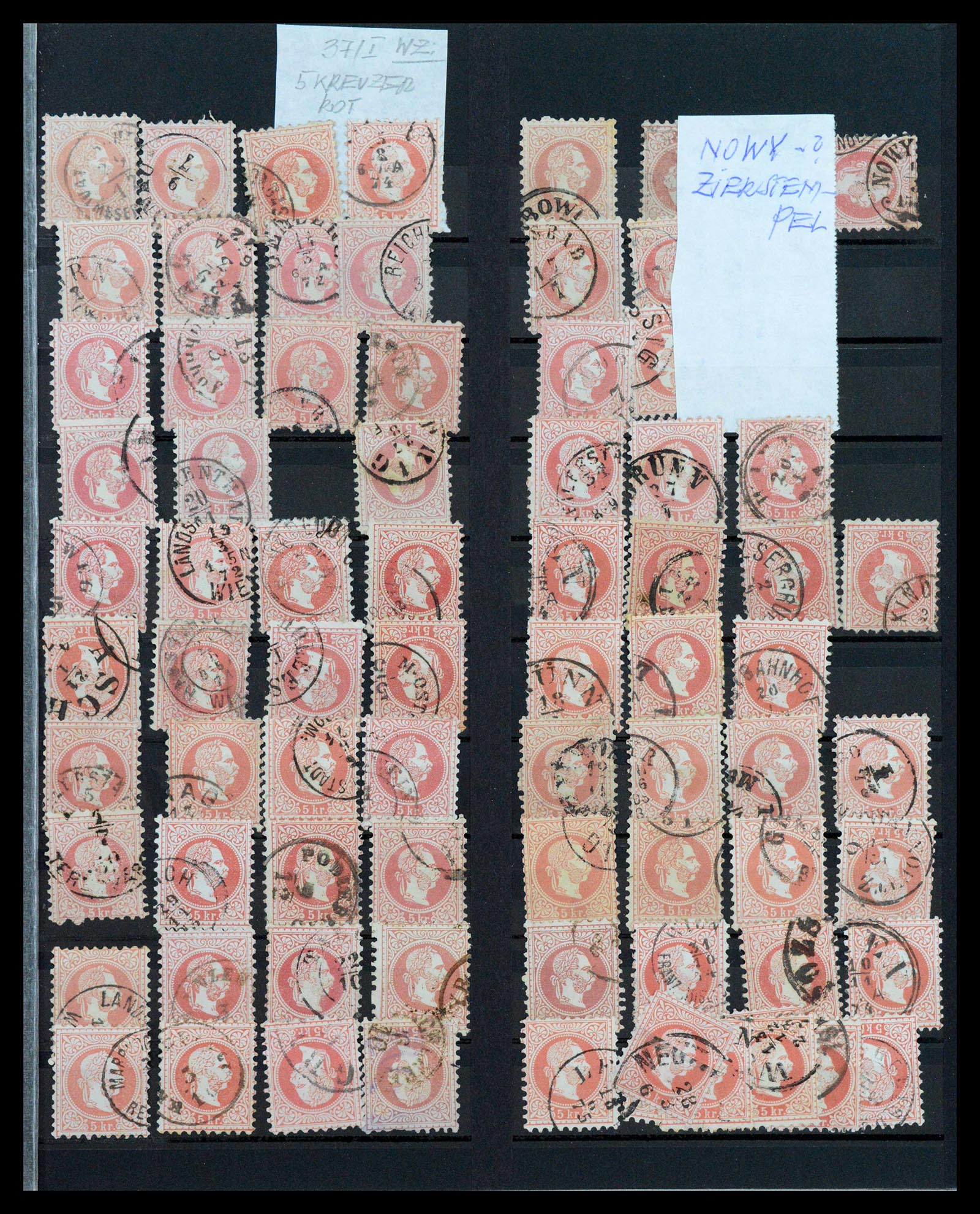 38593 0021 - Stamp collection 38593 Austria cancels 1852-1900.