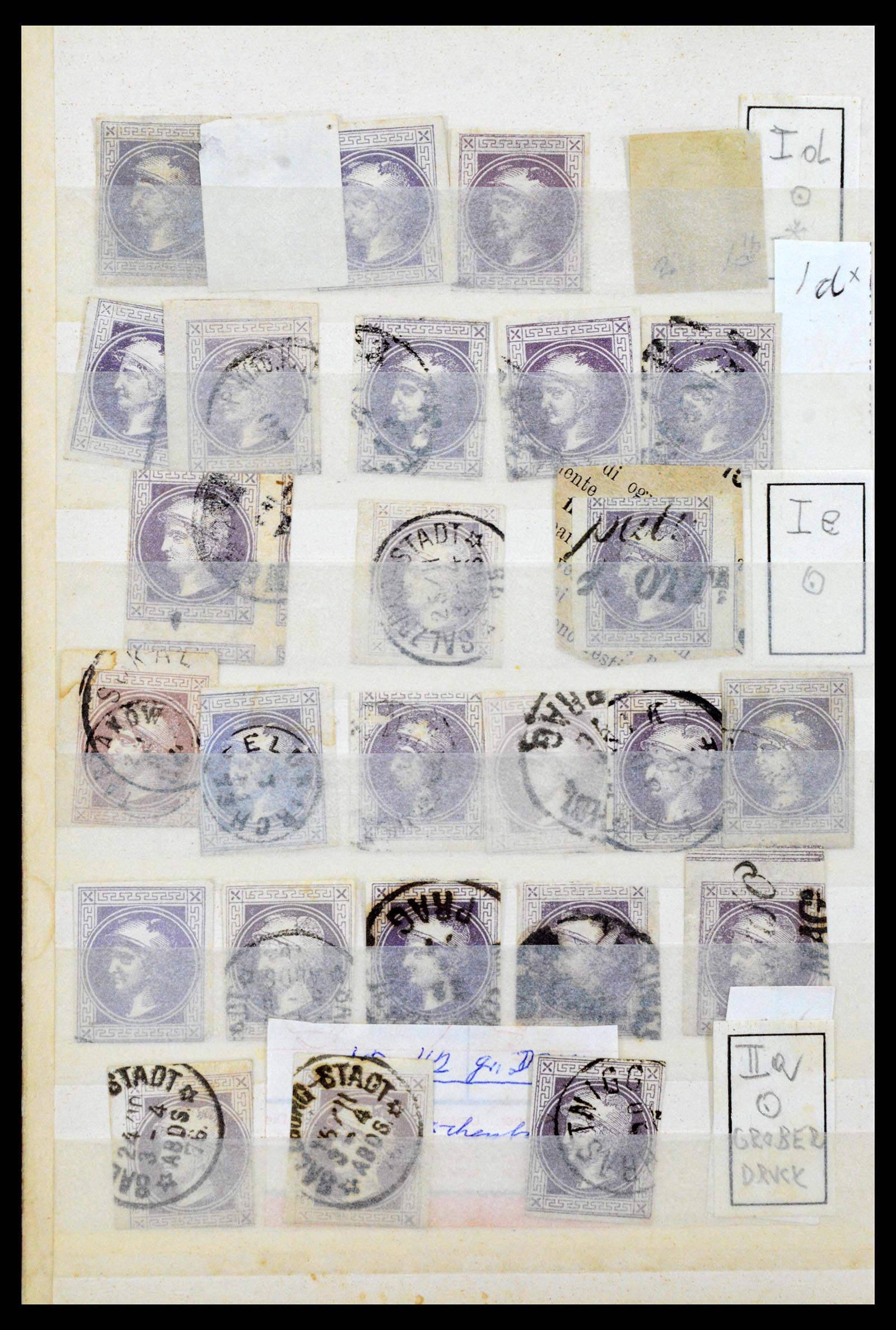 38593 0031 - Stamp collection 38593 Austria cancels 1852-1900.