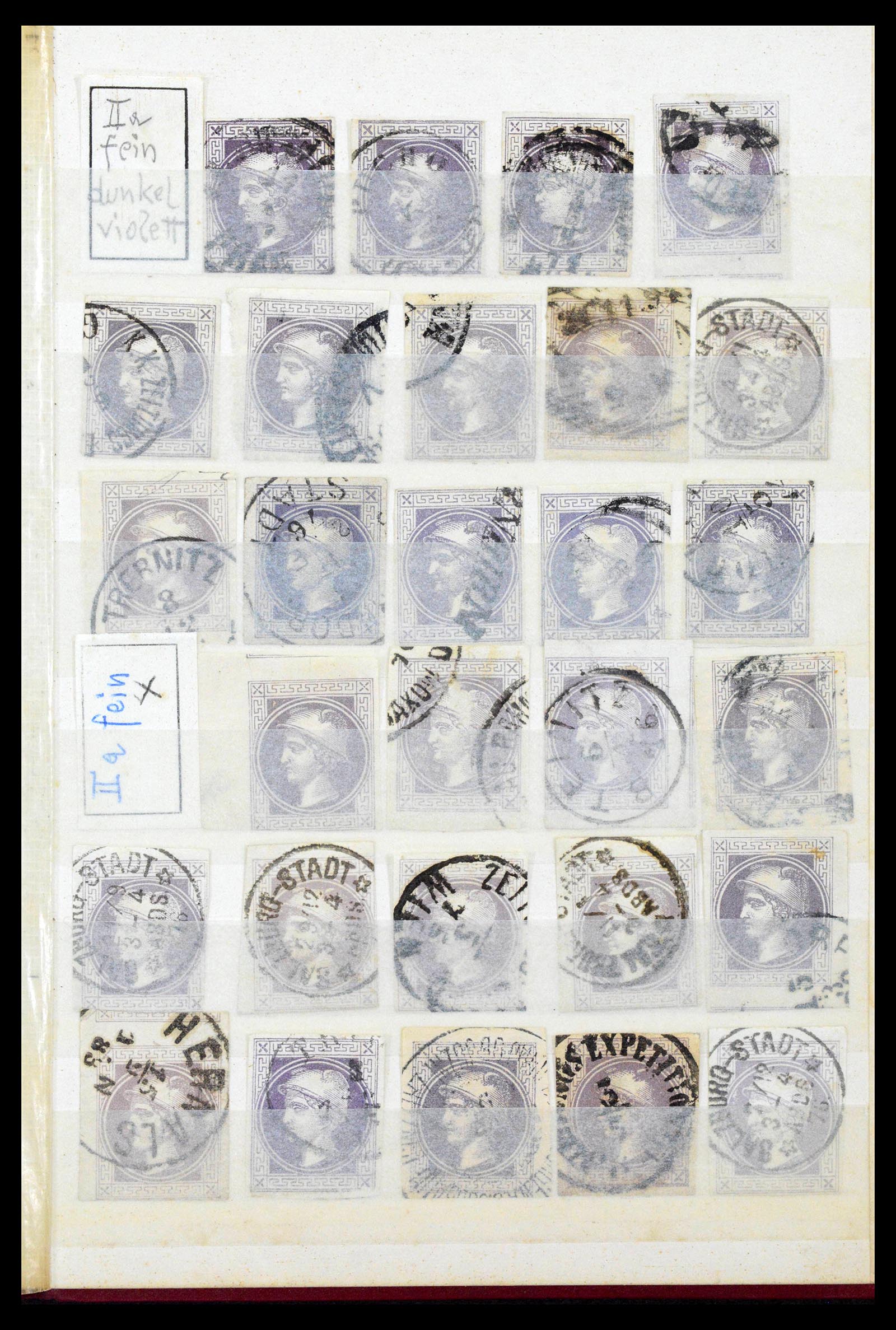 38593 0032 - Stamp collection 38593 Austria cancels 1852-1900.