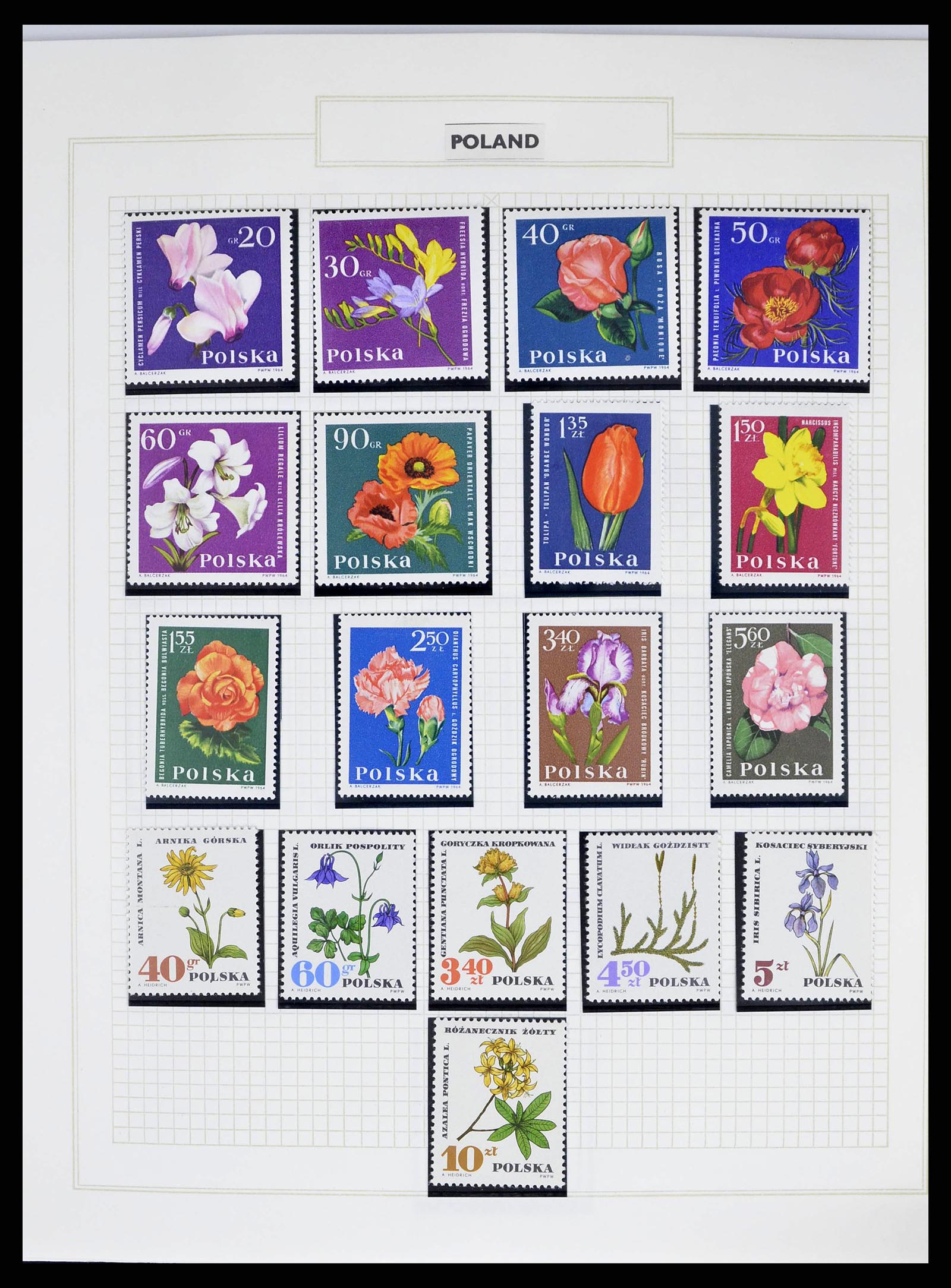 38594 0002 - Stamp collection 38594 Thematic collection Flowers until 2013.