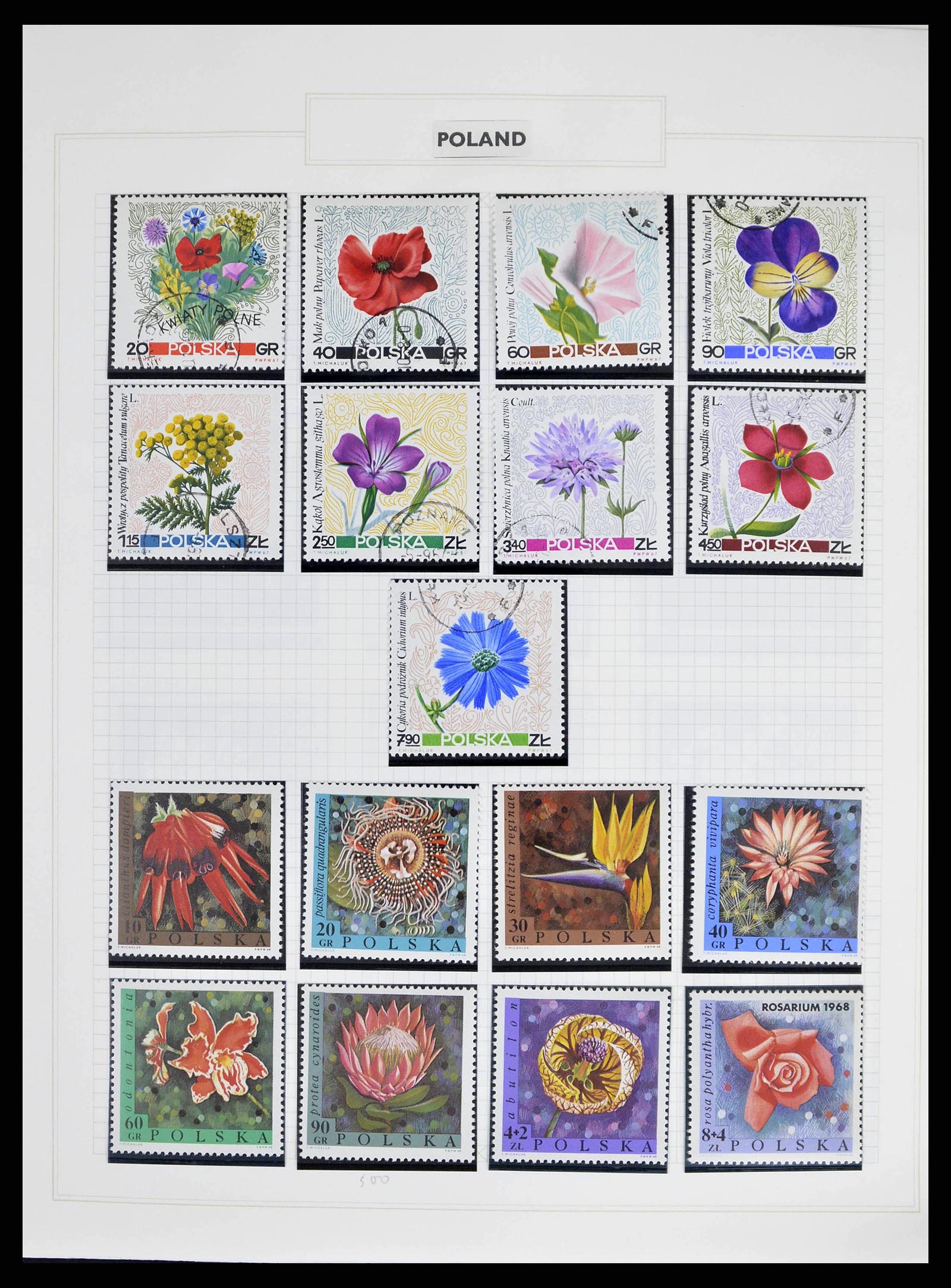 38594 0004 - Stamp collection 38594 Thematic collection Flowers until 2013.