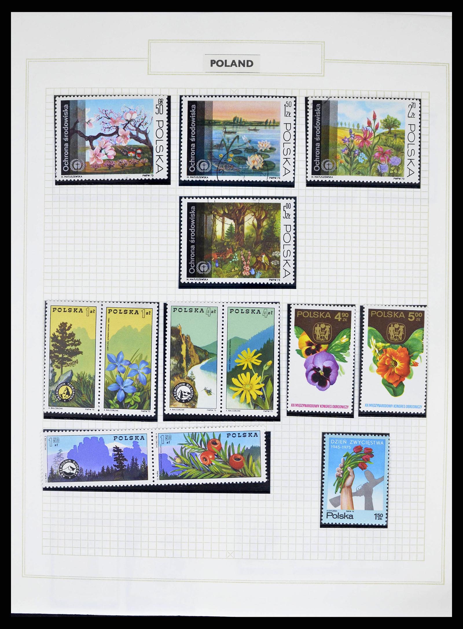 38594 0007 - Stamp collection 38594 Thematic collection Flowers until 2013.