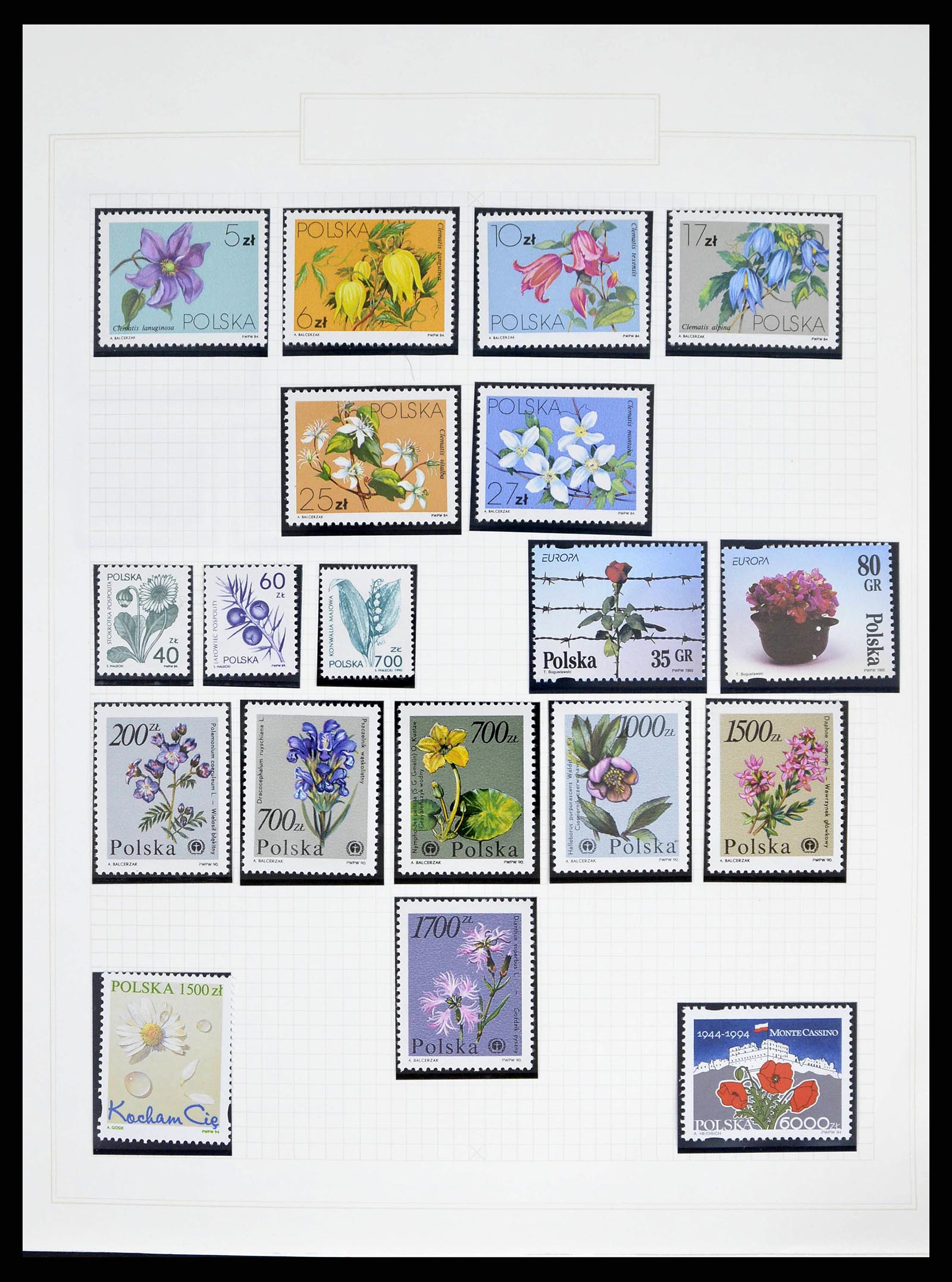 38594 0009 - Stamp collection 38594 Thematic collection Flowers until 2013.