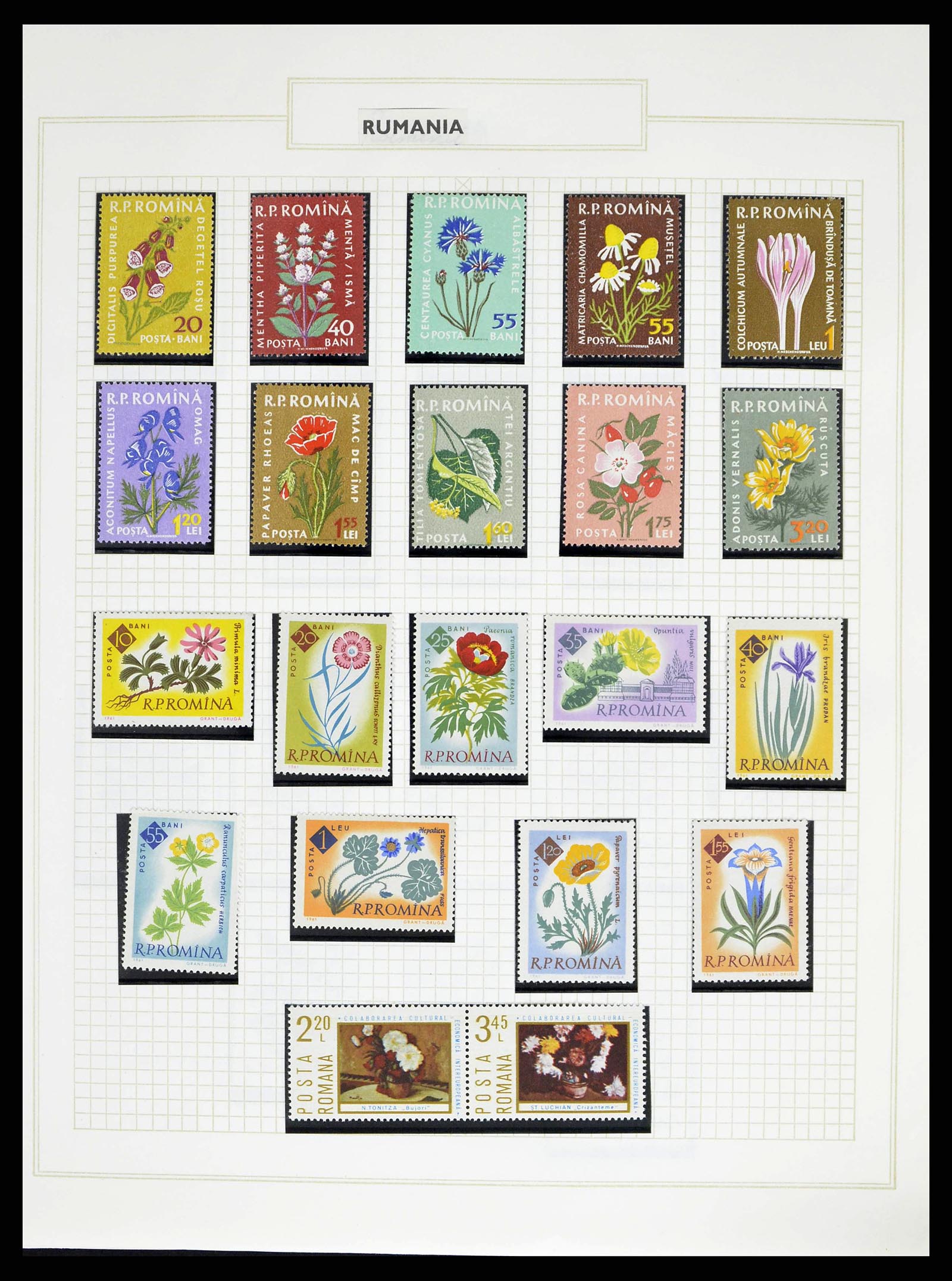 38594 0020 - Stamp collection 38594 Thematic collection Flowers until 2013.