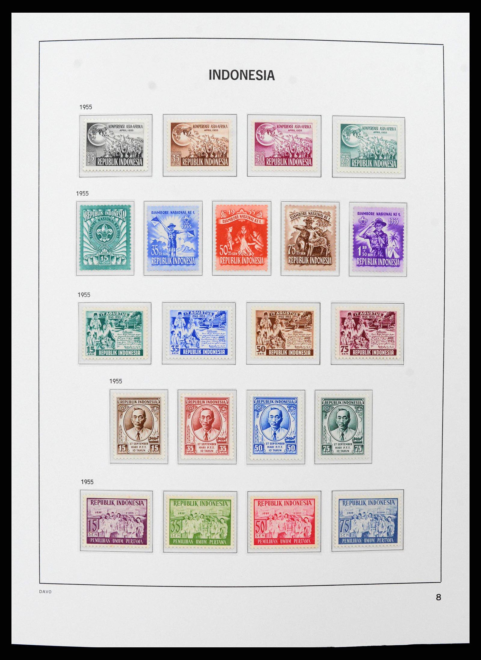 38597 0007 - Postzegelverzameling 38597 Indonesië 1949-2003.