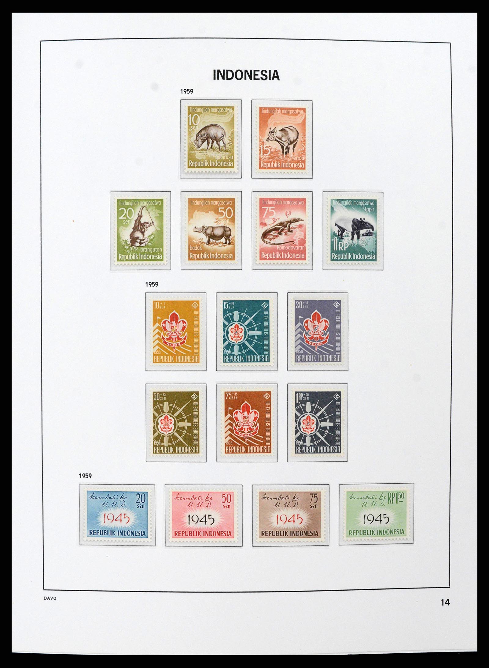 38597 0013 - Postzegelverzameling 38597 Indonesië 1949-2003.