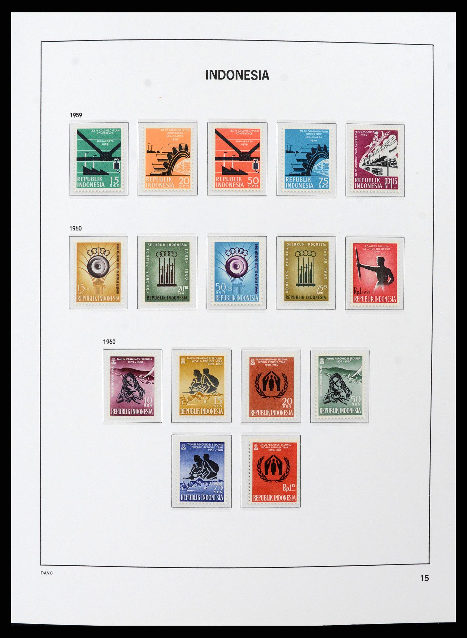 38597 0014 - Postzegelverzameling 38597 Indonesië 1949-2003.