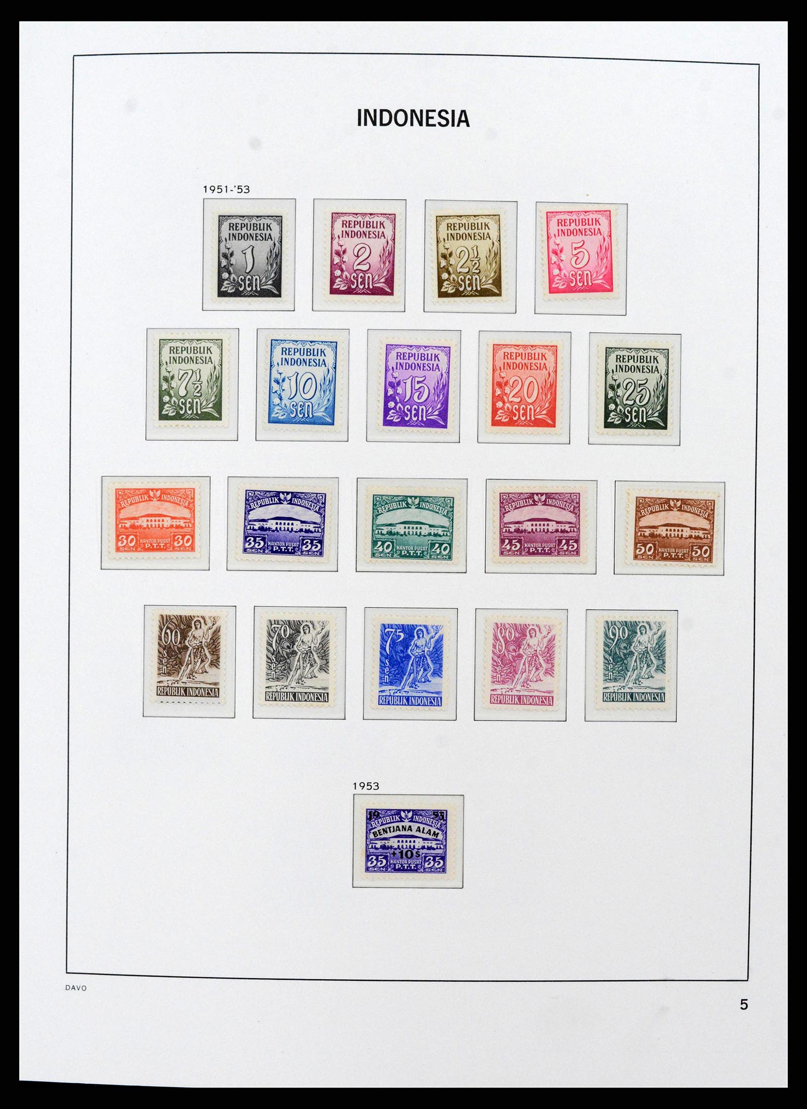 38598 0005 - Postzegelverzameling 38598 Indonesië 1949-2005.