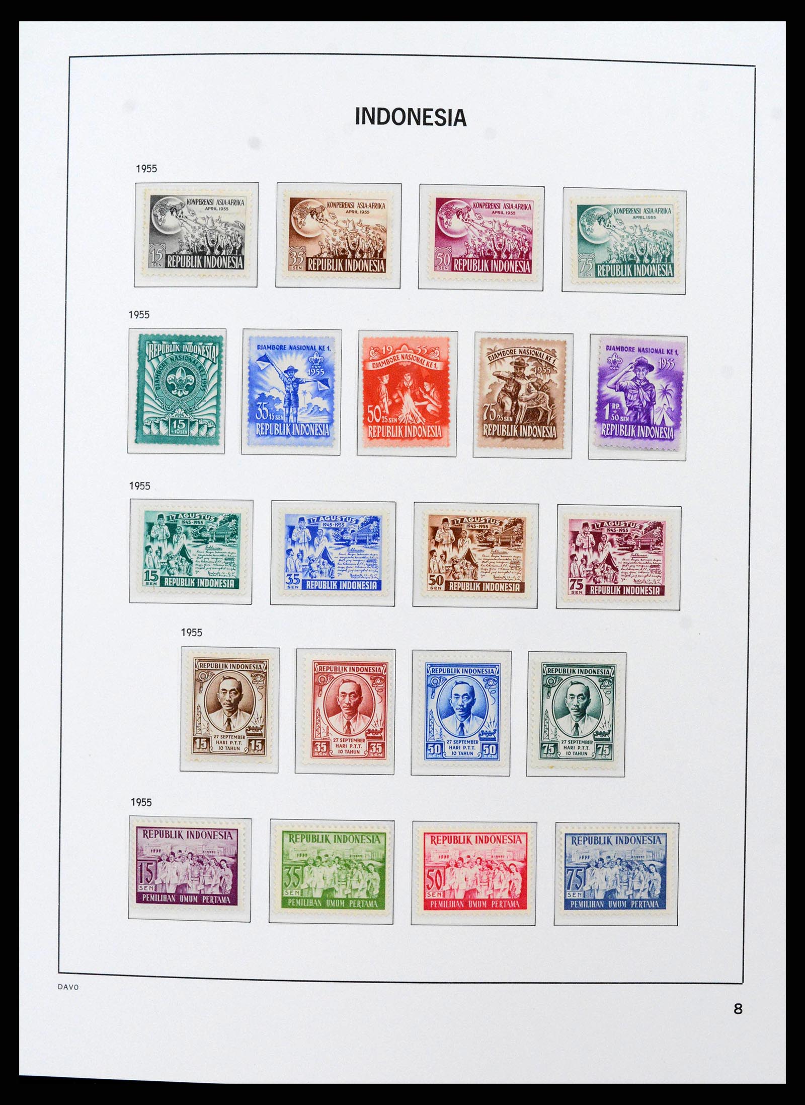 38598 0008 - Postzegelverzameling 38598 Indonesië 1949-2005.