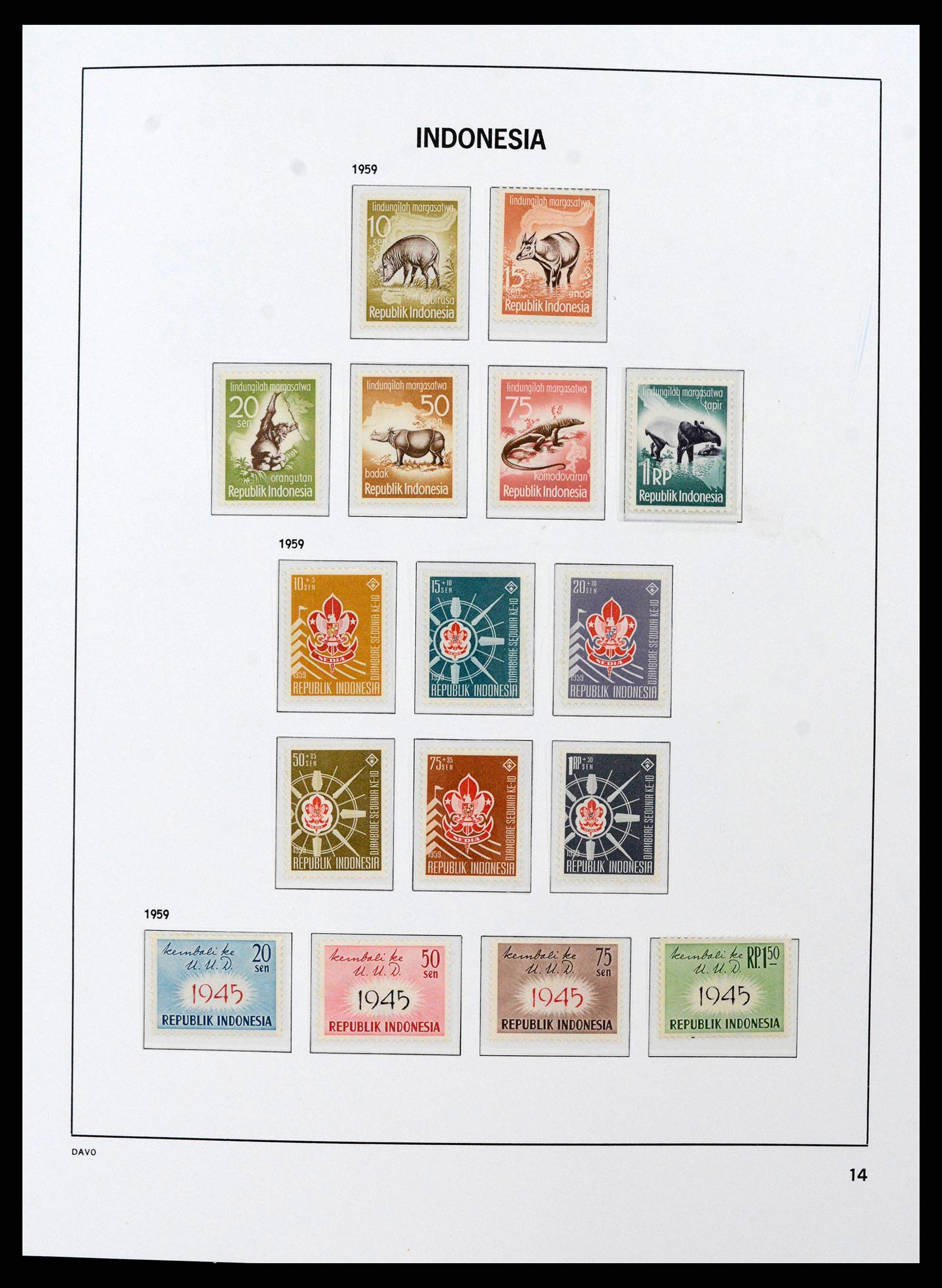 38598 0014 - Postzegelverzameling 38598 Indonesië 1949-2005.