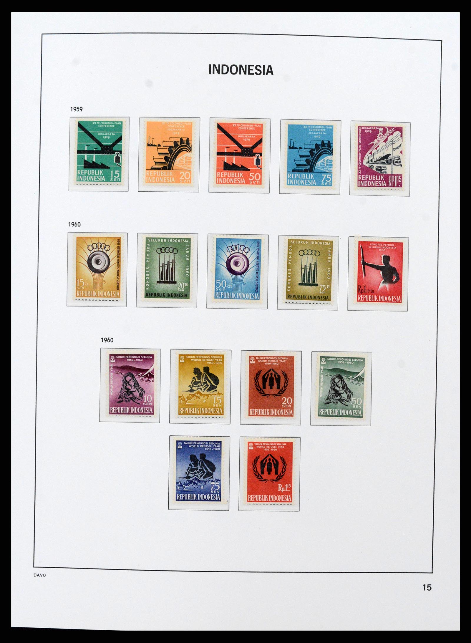 38598 0015 - Postzegelverzameling 38598 Indonesië 1949-2005.
