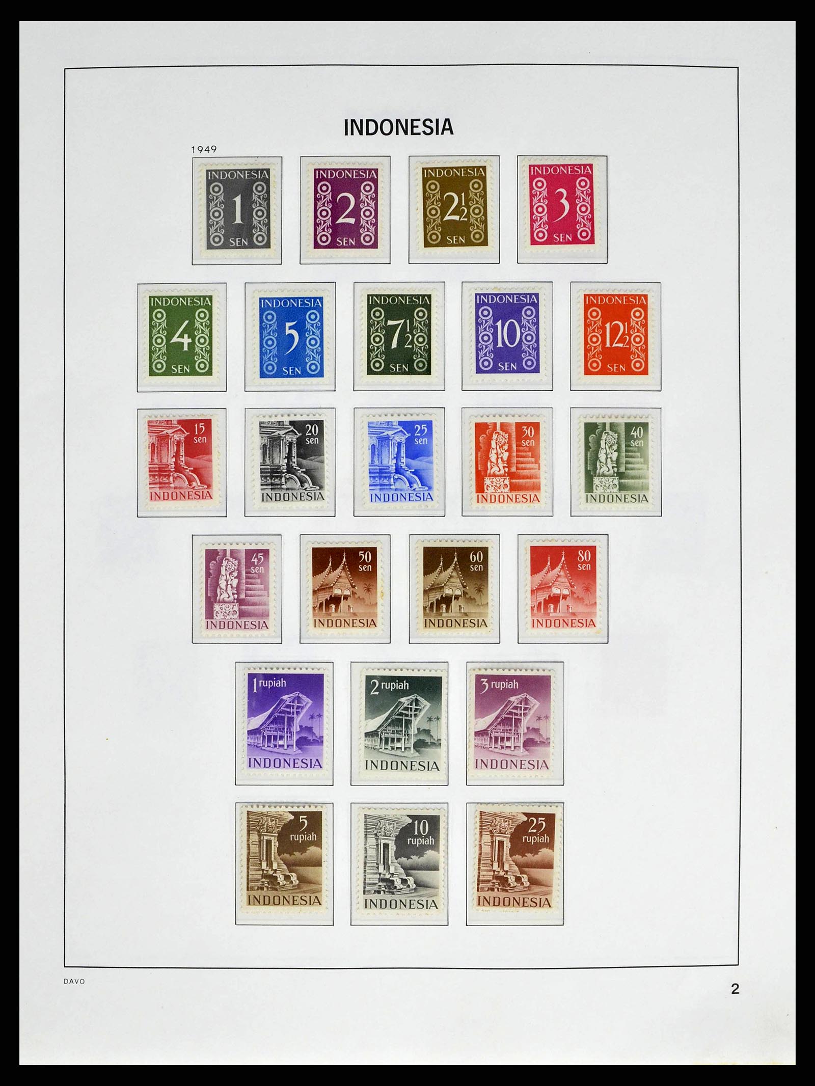 38601 0002 - Postzegelverzameling 38601 Indonesië 1949-2007.
