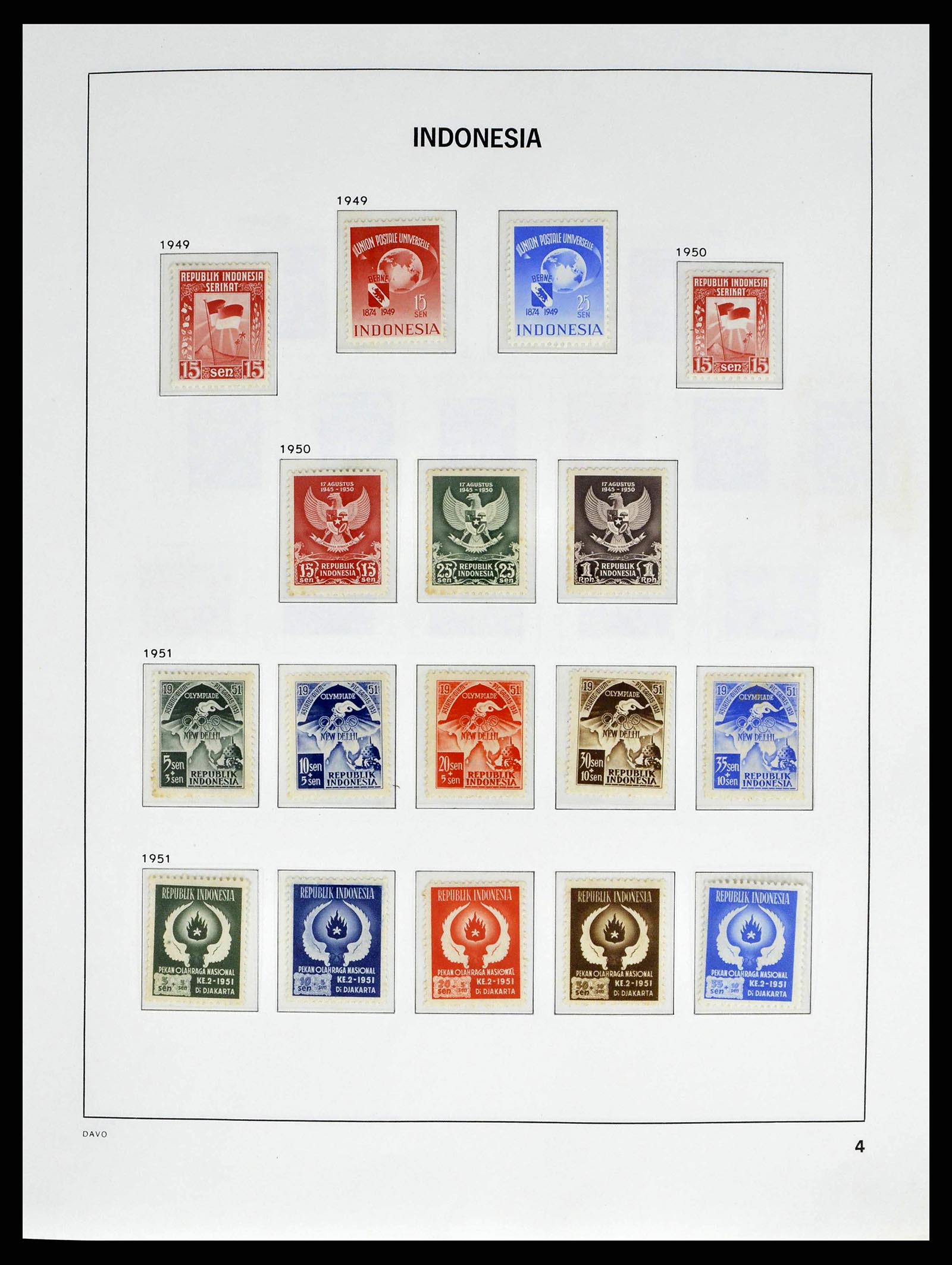 38601 0004 - Postzegelverzameling 38601 Indonesië 1949-2007.