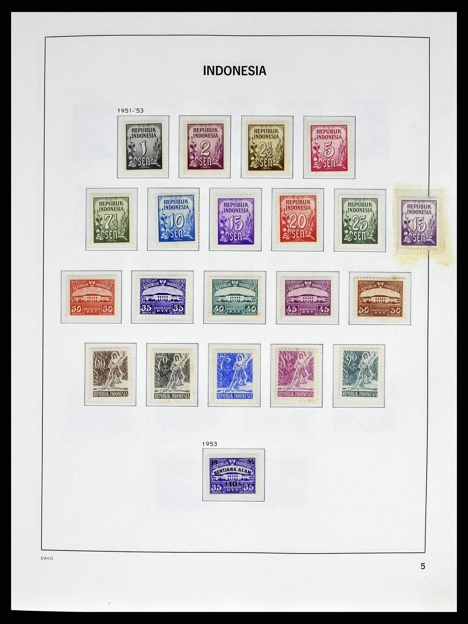 38601 0005 - Postzegelverzameling 38601 Indonesië 1949-2007.