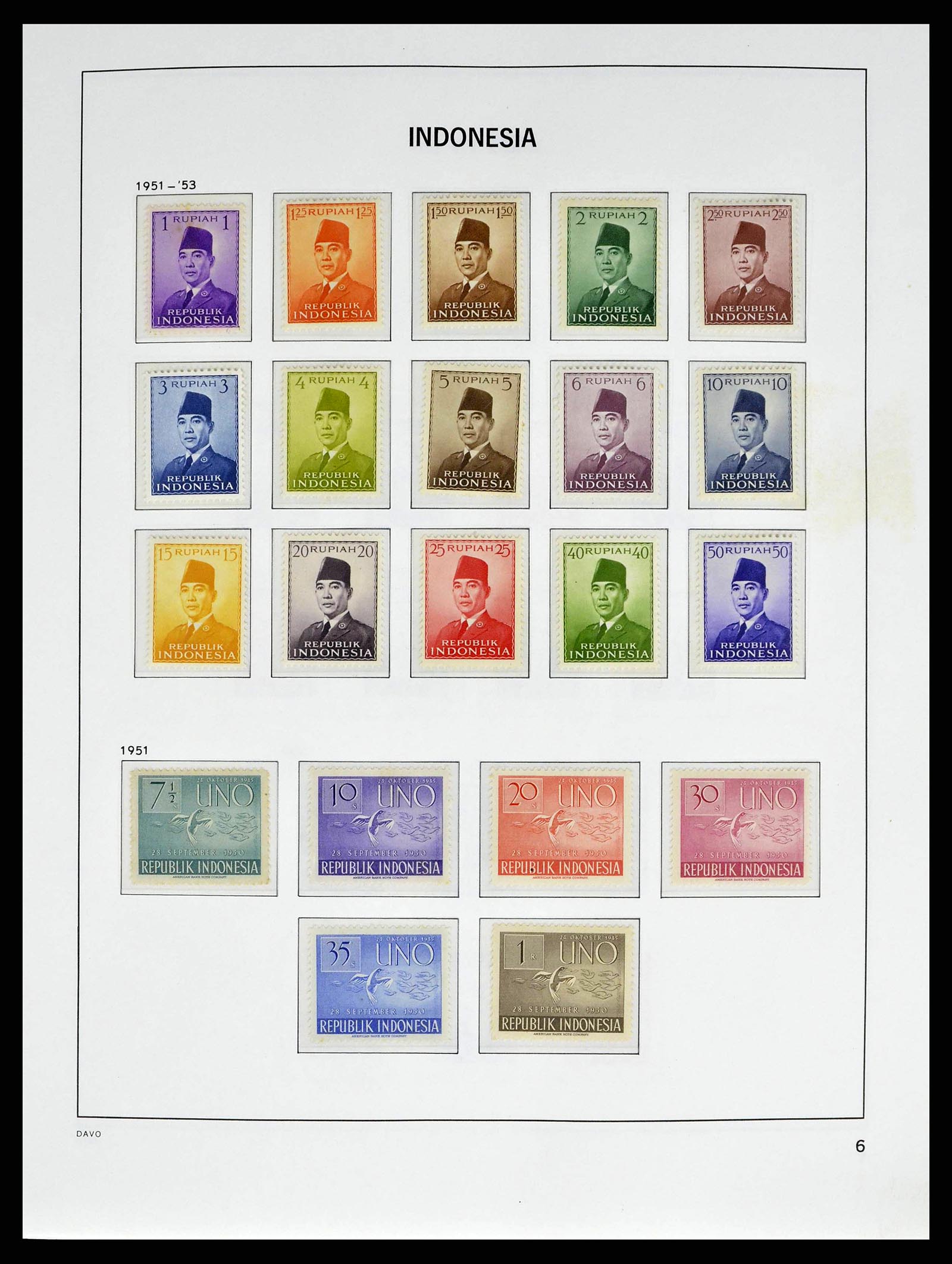 38601 0006 - Postzegelverzameling 38601 Indonesië 1949-2007.