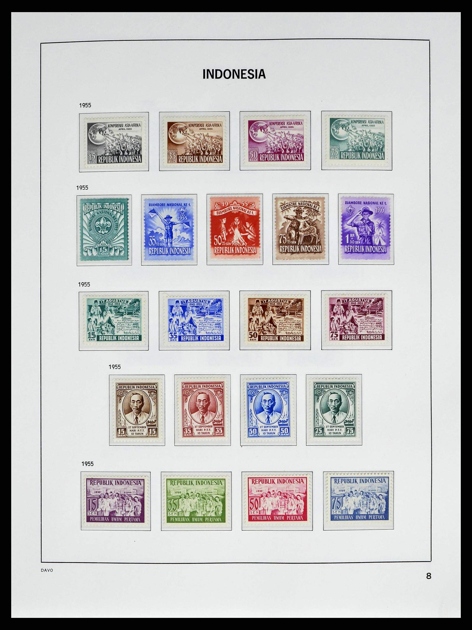 38601 0008 - Postzegelverzameling 38601 Indonesië 1949-2007.